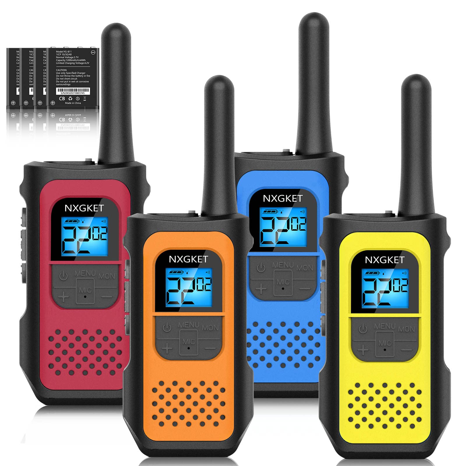 Walkie Talkies, Nxgket Walkie Talkies For Adults Long Range 4 Pack, 22 Frs Channels Two Way Radios Vox, Walky Talky Rechargeable