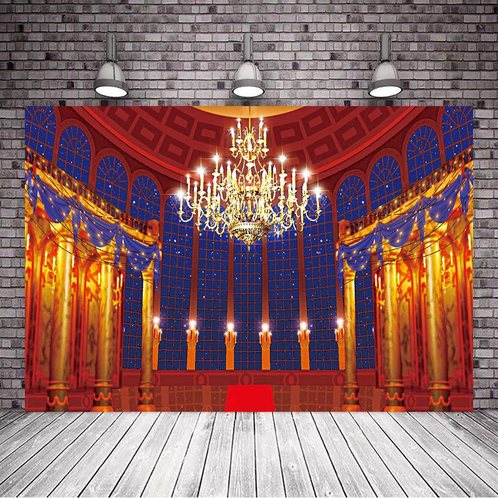 Vidmot Ballroom Backdrop For Photography Beast'S Palace Background For Girl Princess Belle Party 7X5Ft Magnificent Castle Backgr