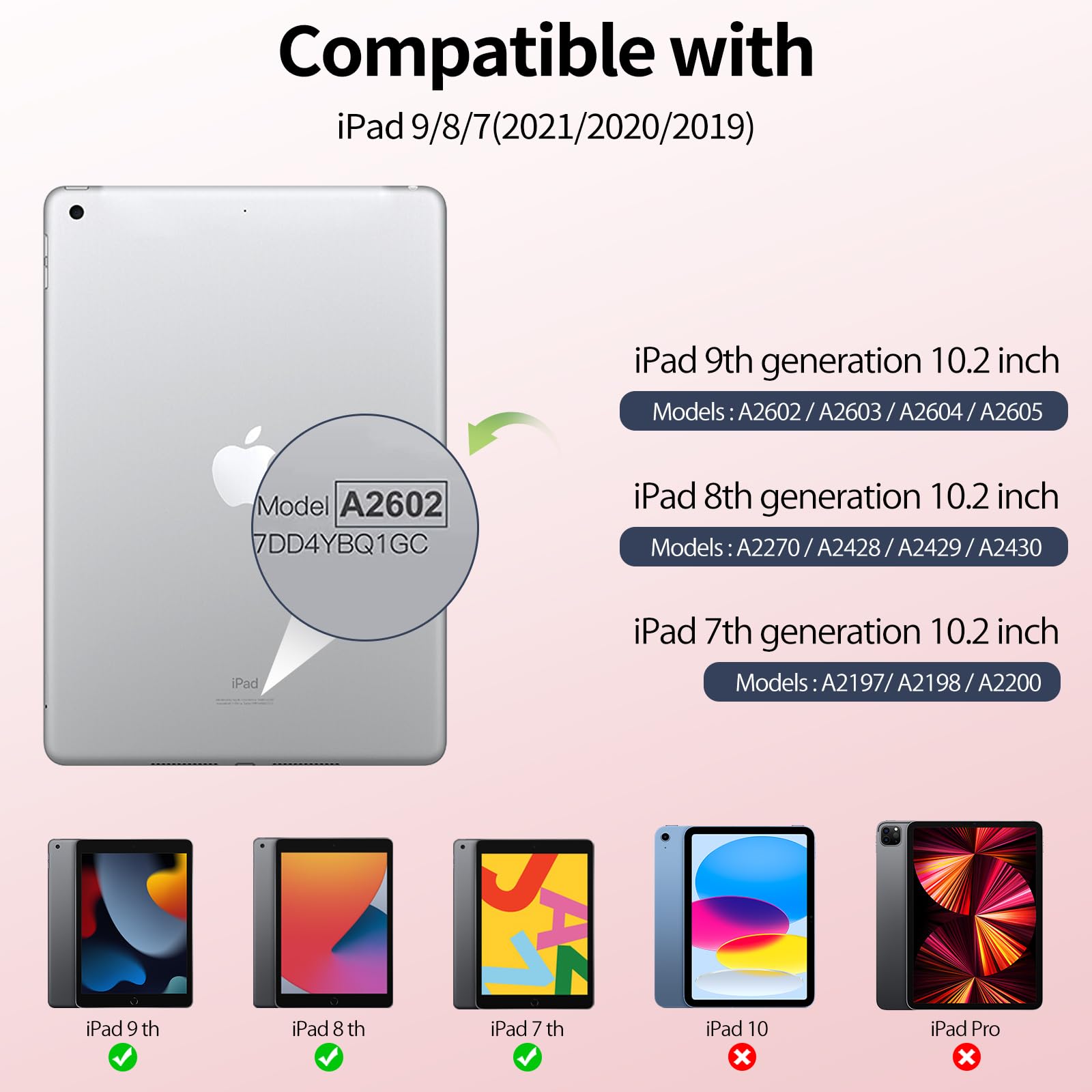 Jksml Case For Ipad 9Th/8Th/7Th Generation 10.2 Inch, Case With Pencil Holder For Ipad 9/8/7 2021/2020/2019, Hard Back Cover, Au