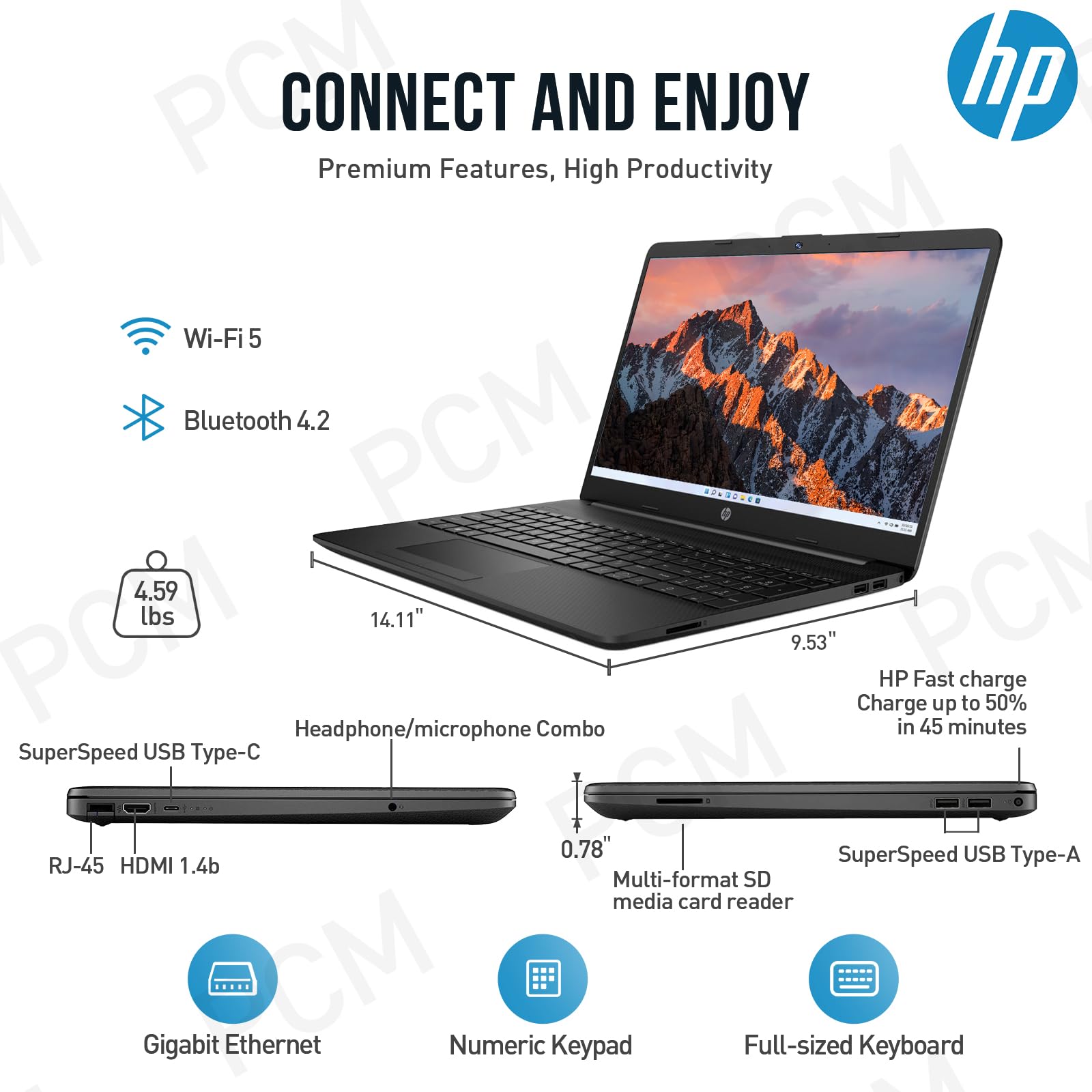 Hp 15.6 Laptop Computer, 15.6 Inch Hd Display, Intel Pentium Silver N5030, 32Gb Ram, 1Tb Ssd, 1 Year Office 365, Windows 11, Lon