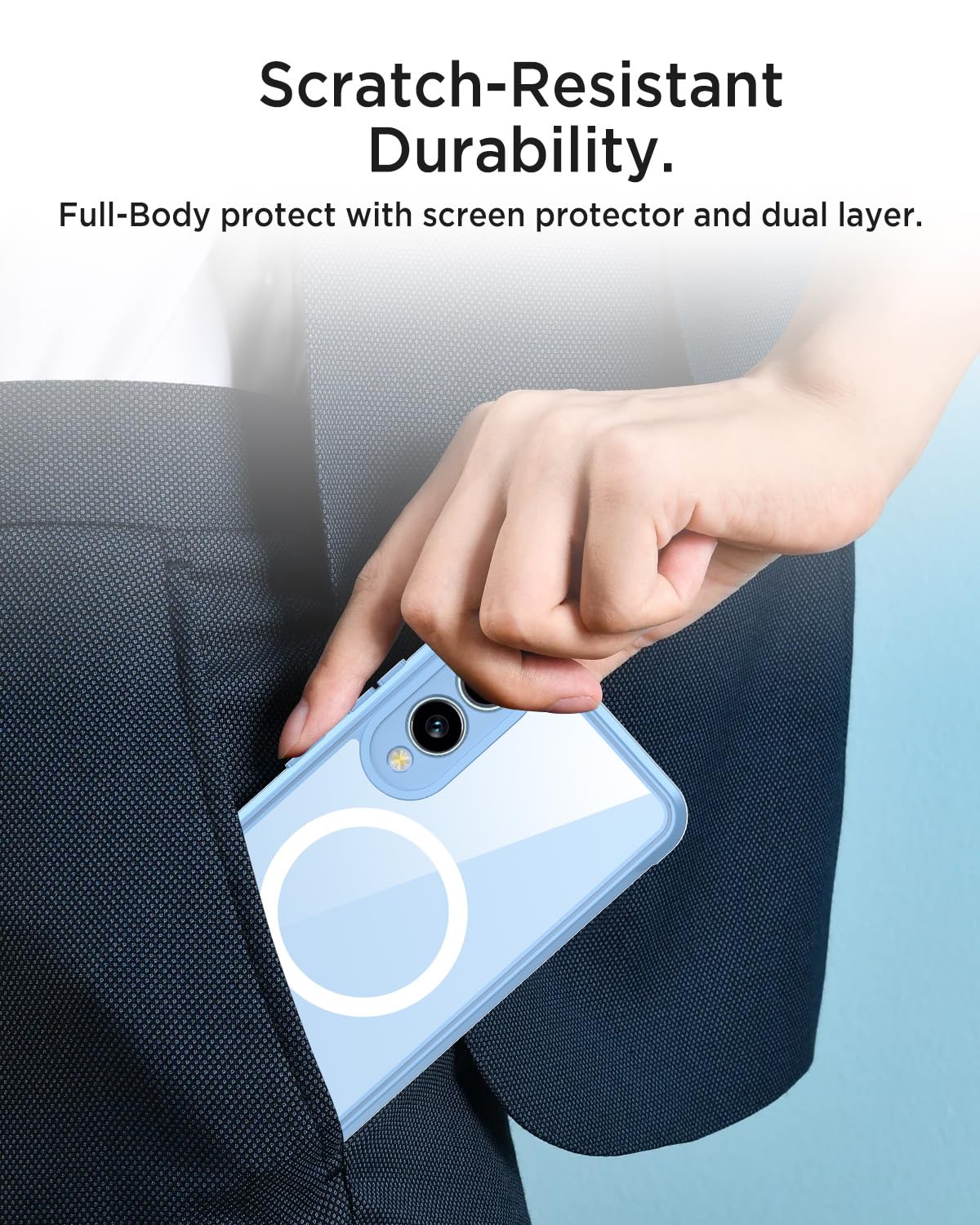 Miimall Strong Magnet For Samsung Galaxy S25 Edge Phone Case,[Built-In Glass Screen Protector][Compatible With Magsafe][Military