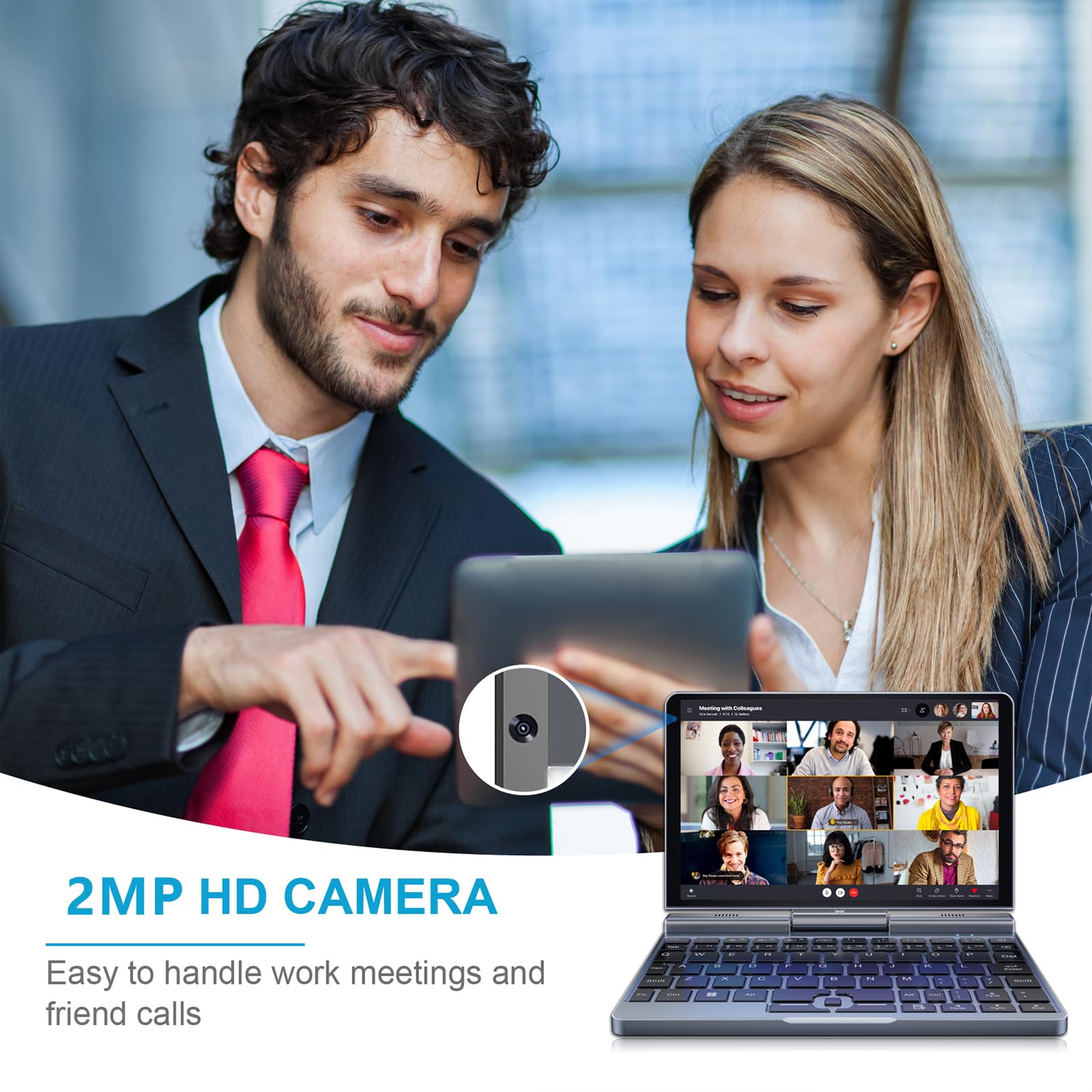 Mini Laptop 8 Inch Hd Touchscreen Portable 2 In 1 Computer, Windows 11 Pro Small Gaming Laptop,Intel N100 12 Gb Lpddr5 1 Tb M.2