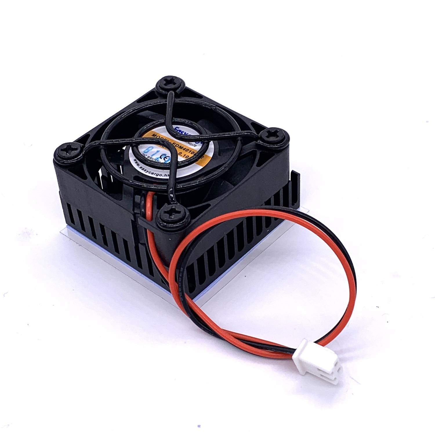 Easycargo 40Mm Heatsink Fan 12V Kit, Cooler Heat Sink 40X40Mm + 12V Ball Bearing Fan + Thermal Tape + Grill Screw Mounting Kit (