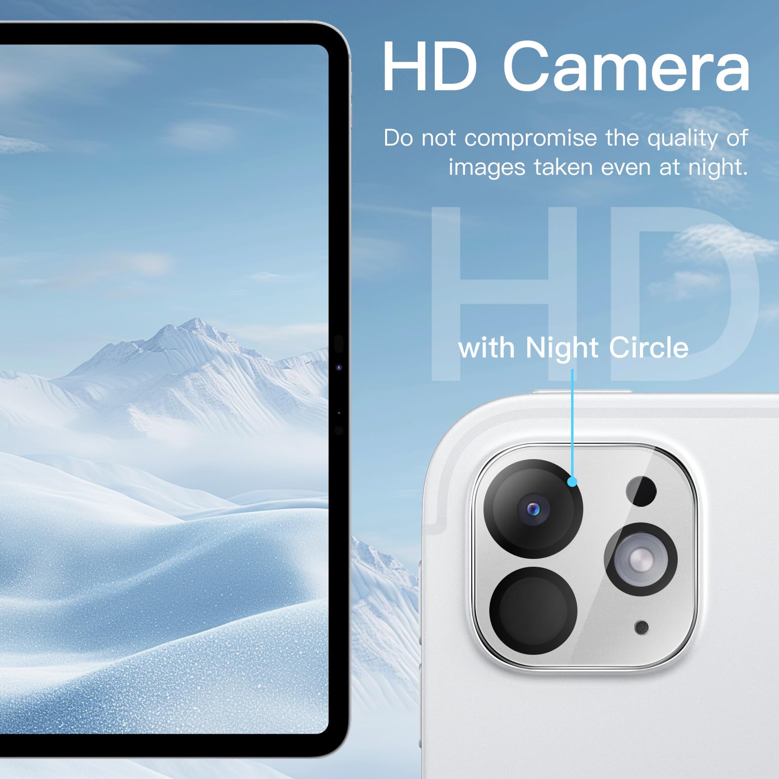 Jetech Camera Lens Protector For Ipad Pro 11-Inch M4 (2024) And Ipad Pro 13-Inch M4 (2024), 9H Anti-Scratch Hd Clear Tempered Gl