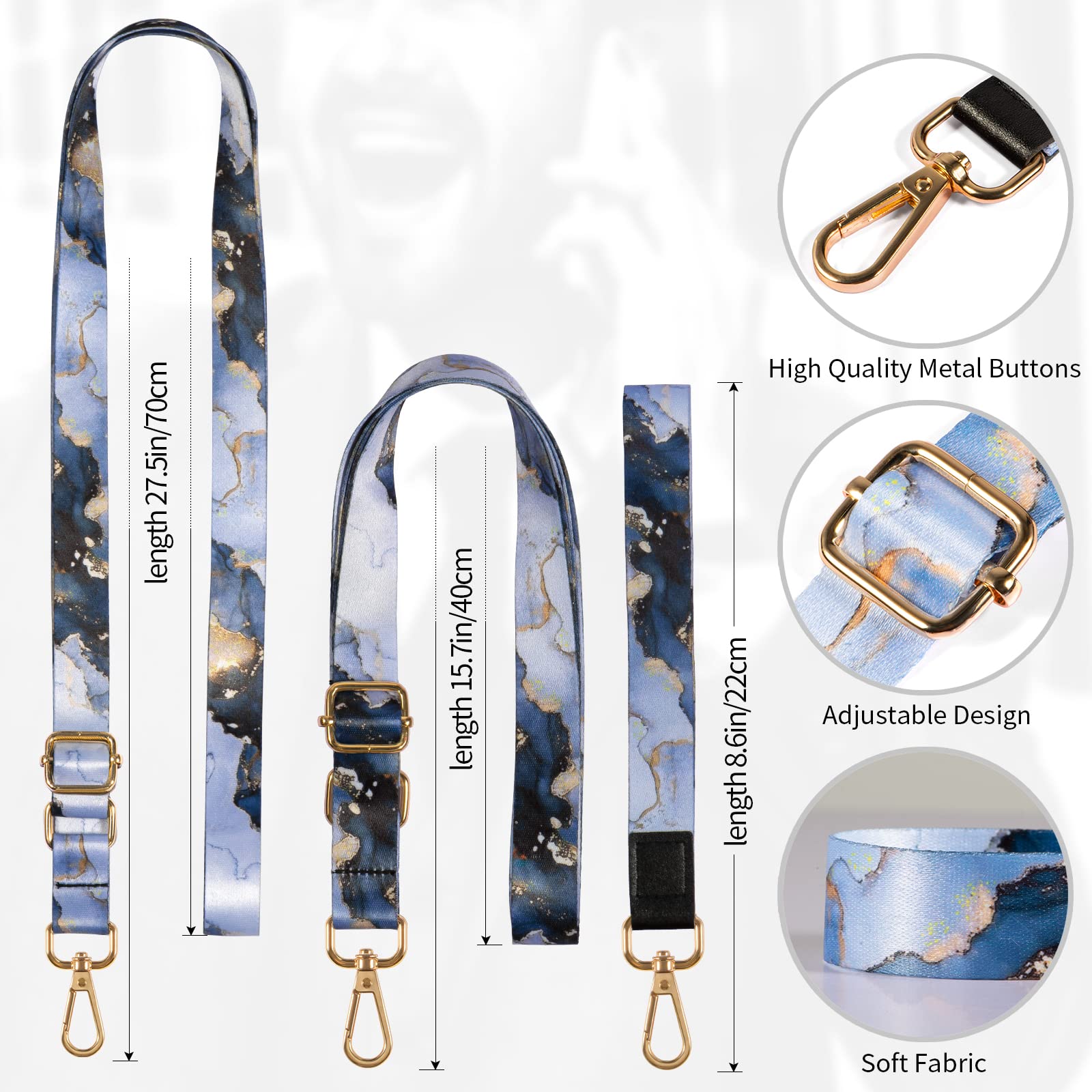 Dutyway Cell Phone Lanyard, 1X Wrist Lanyards, 1X Adjustable Crossbody Shoulder Neck Strap With 2X Phone Tether Tabs Universal L