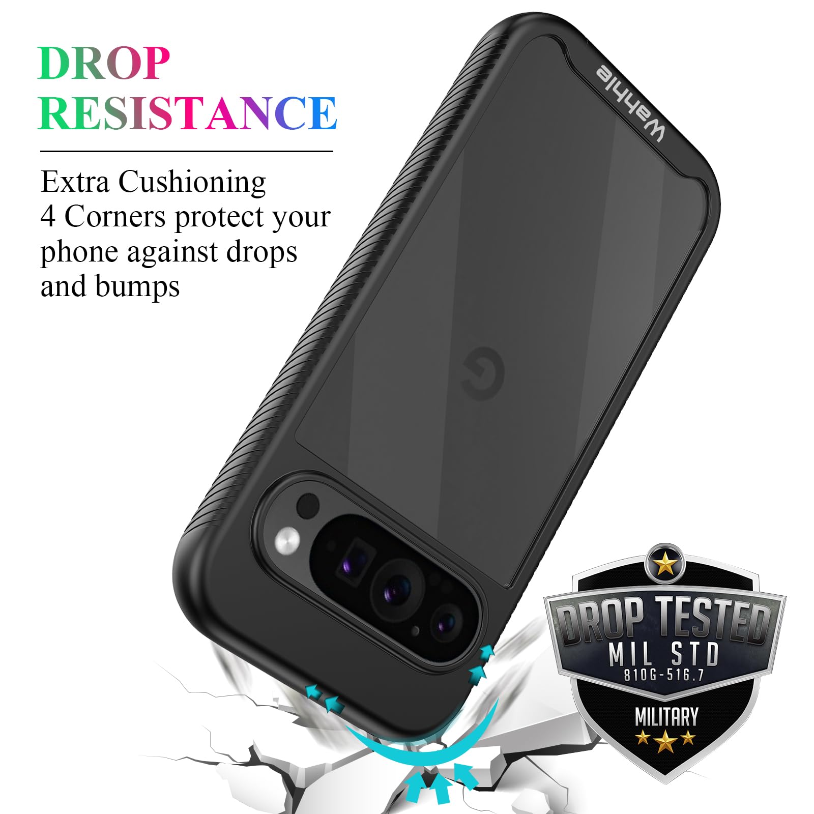 Wahhle Compatible With Google 9 Pro Xl Case, Built In Screen Protector Full Body Shockproof Slim Fit Bumper Protective Phone Cov