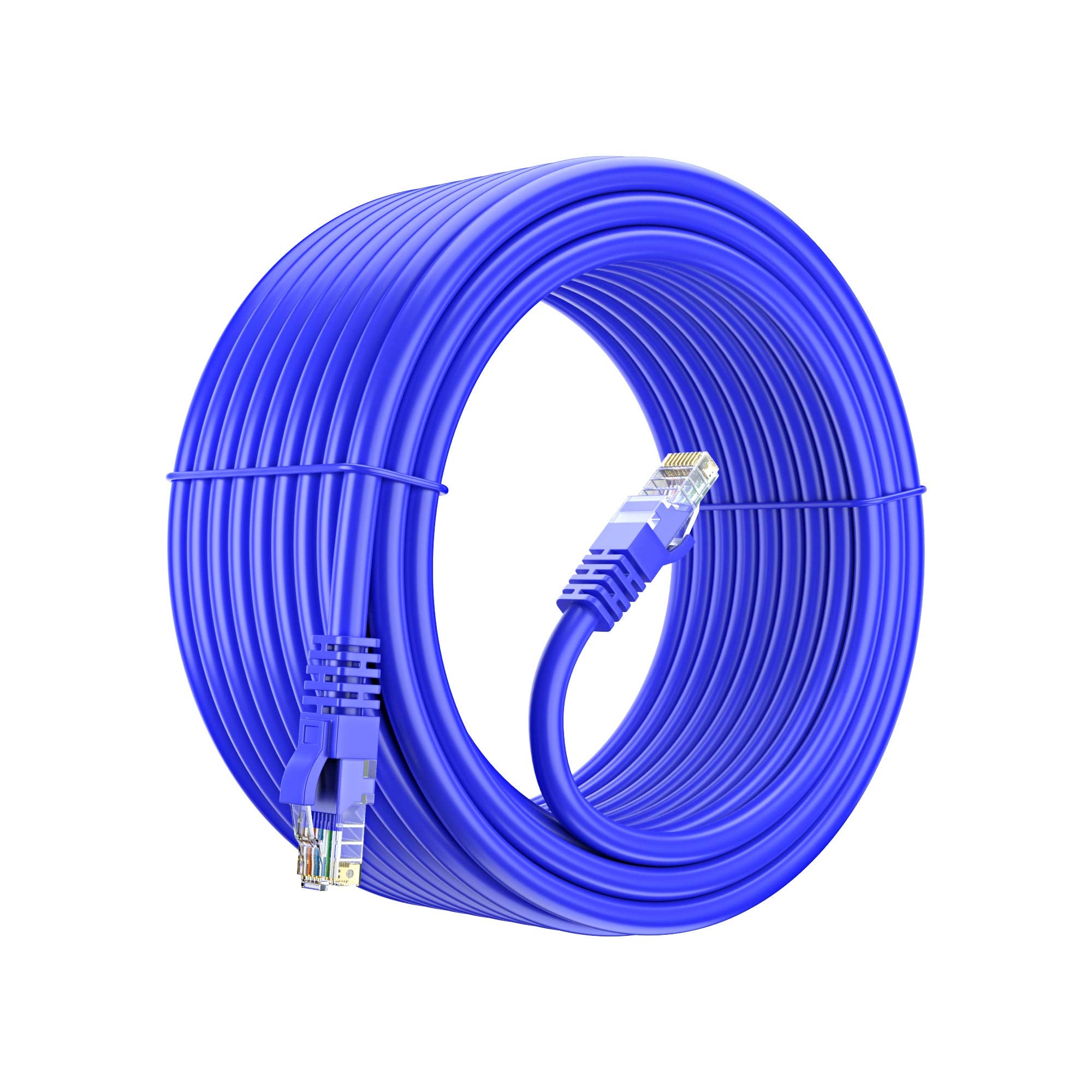 Maximm Cat 6 Ethernet Cable 50 Ft, 100% Pure Copper, Cat6 Cable Lan Cable, Internet Cable, Patch Cable And Network Cable   Utp (Blue) 50 Feet