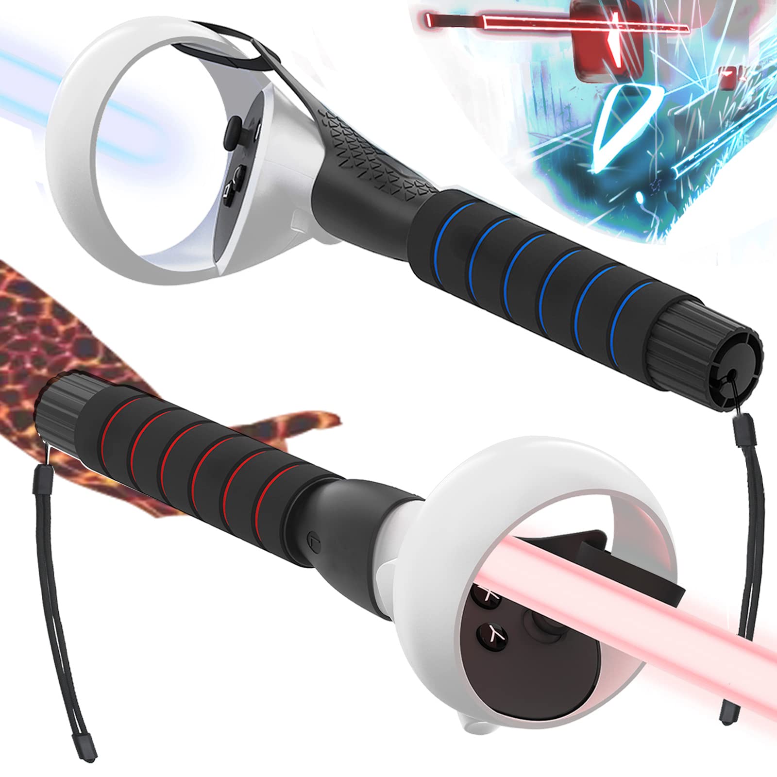 Upok Grip Extender For Meta Oculus Quest 2 Controllers  Vr Game Accessories Gorilla Tag Long Arms, Beat Saber Handle Anti Sweat