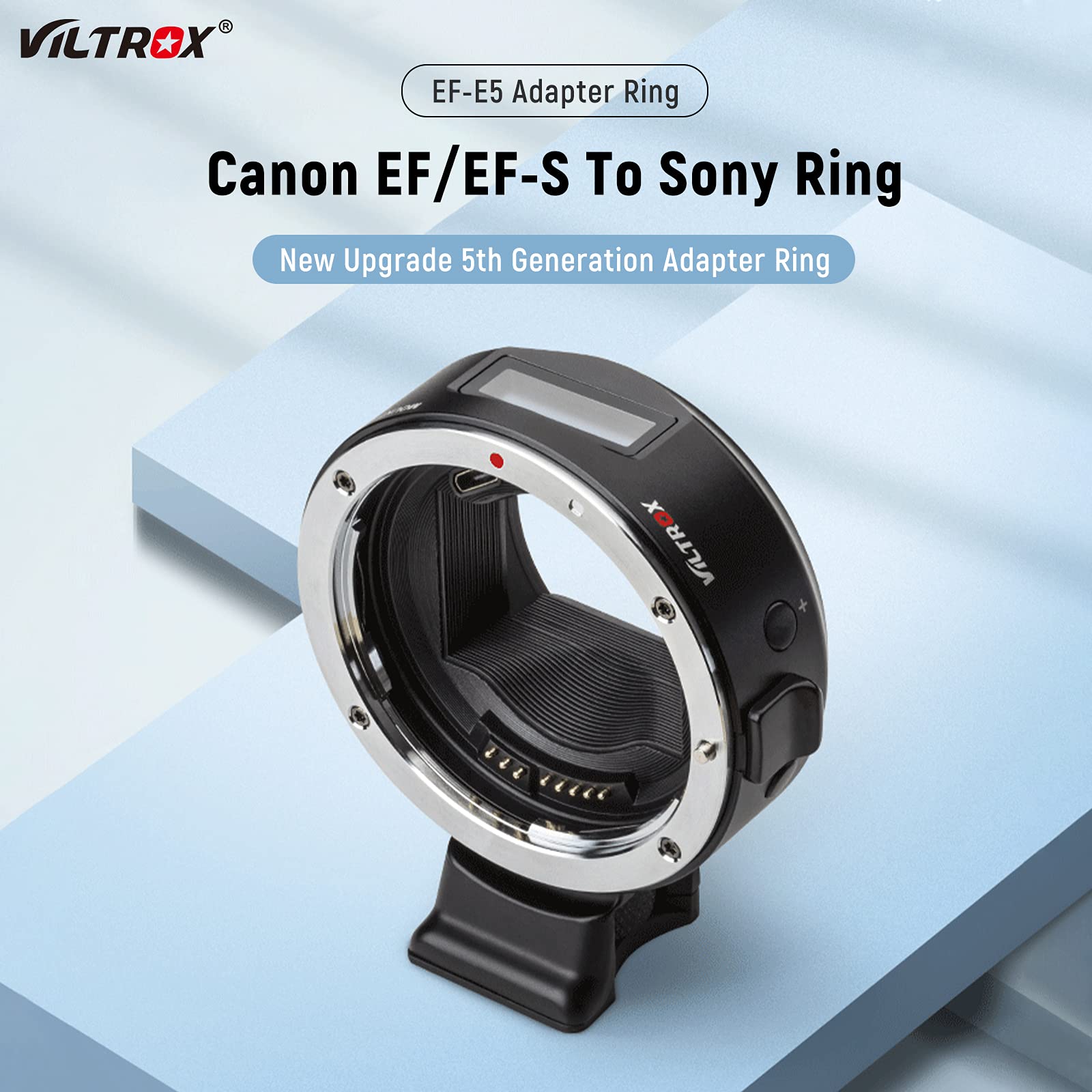 Viltrox Ef-E5 Lens Adapter For Sony E Mount, Oled Display Auto Focus Lens Mount Ring Compatible With Canon Eos Ef Ef-S Lens To S