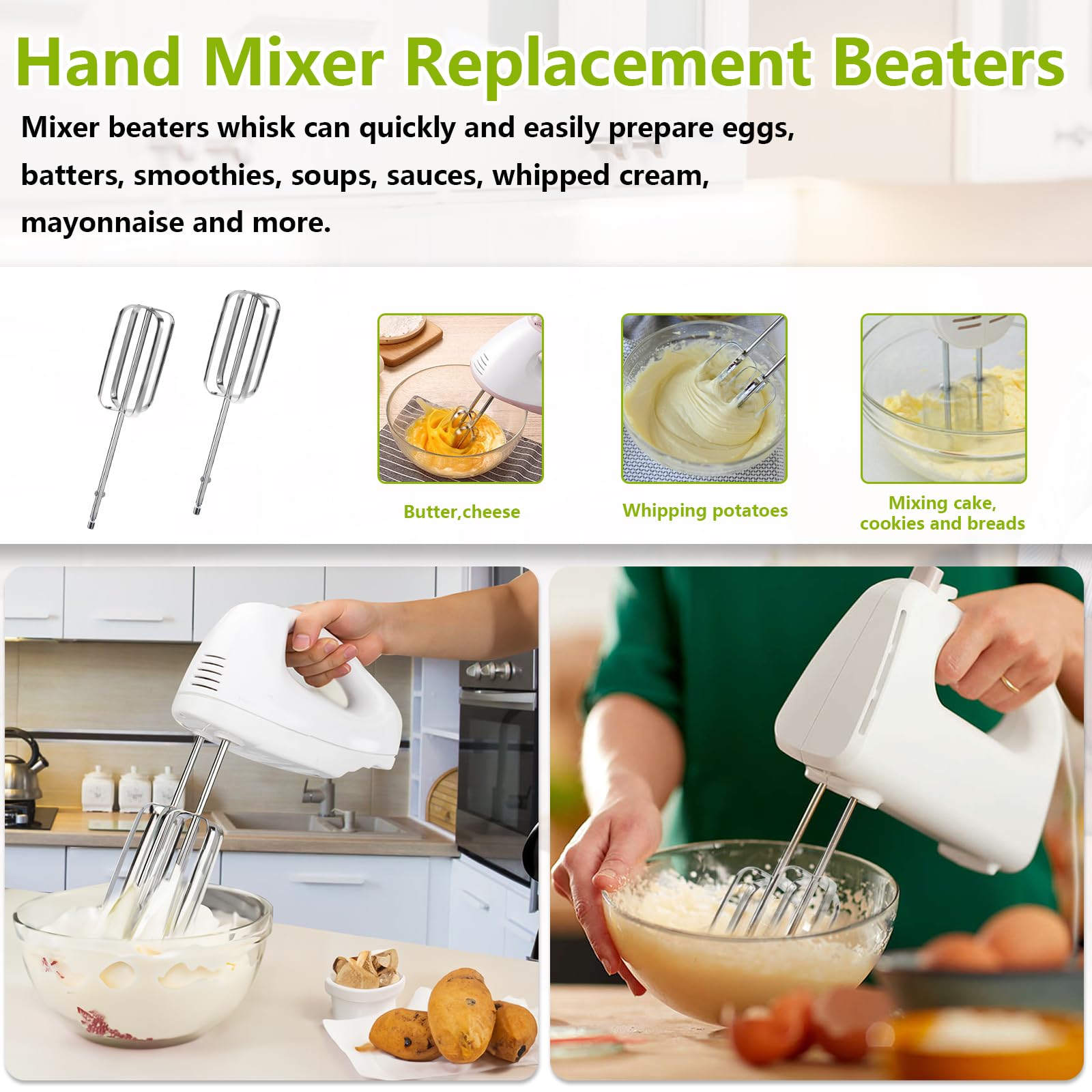 Hand Mixer Beaters Blender Replacement With Hand Mixers Whisk For Hamilton Beach Hand Mixers 62682Rz 62692 62695V 64699 Hand Mix