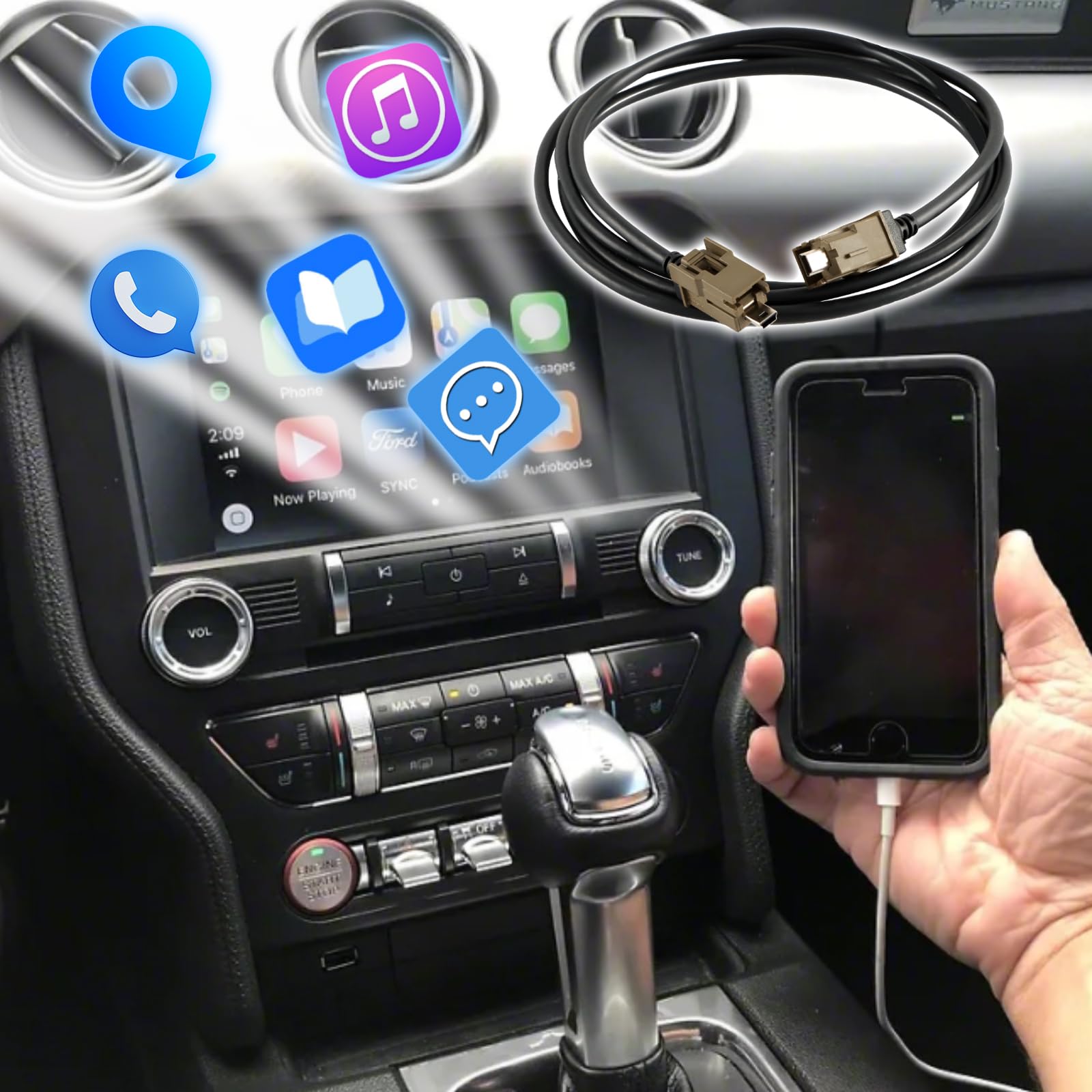 Kpalag Usb Media Hub Module Head Unit T Port Harness Adapter Wire Fit For Ford Sync 2 To 3 Upgrade