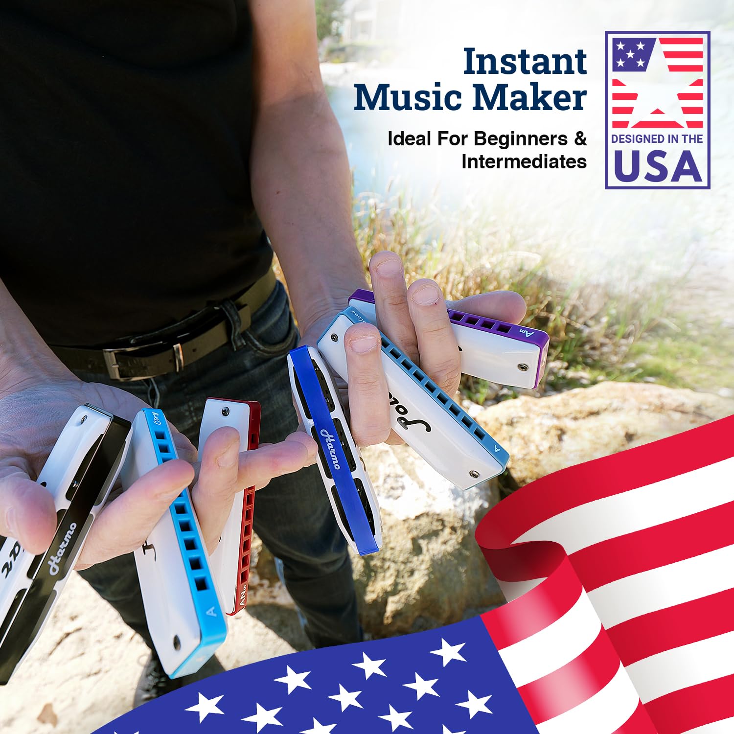 Harmo Polar Diatonic Harmonica Key Of C   Half Valved Design For Extended Bends, Ideal For Swing, Bebop, And Blues   Mouth Organ