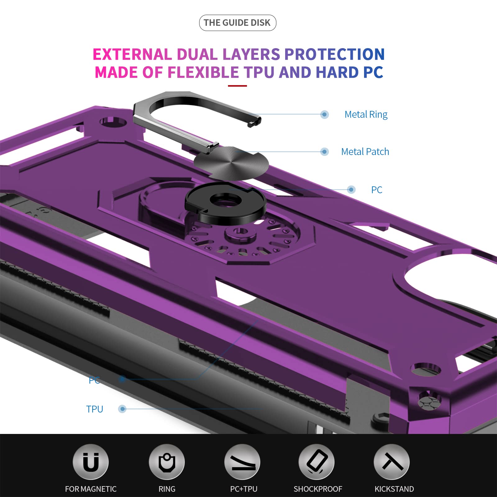 Leyi For Motorola Moto G 5G 2022 Case: With 2 Pcs Tempered Glass Screen Protector For Girls Boys, Heavy Duty Shockproof Case Wit