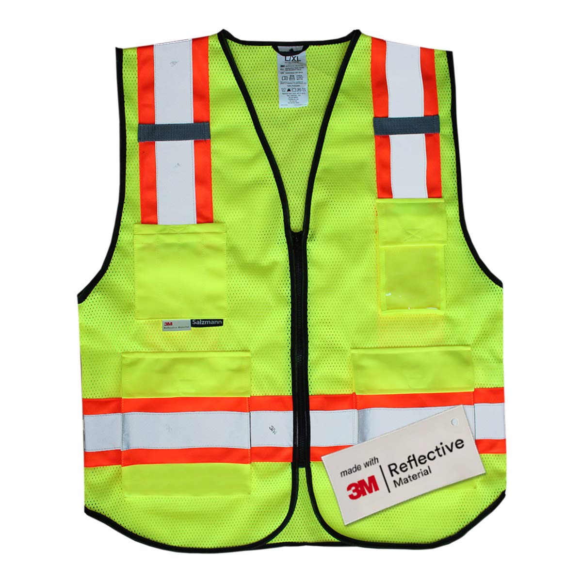 Salzmann 3M Multi Pocket Safety Vest   Reflective High Visibility Vest   Made With 3M Reflective Material   Meets Ansiisea107