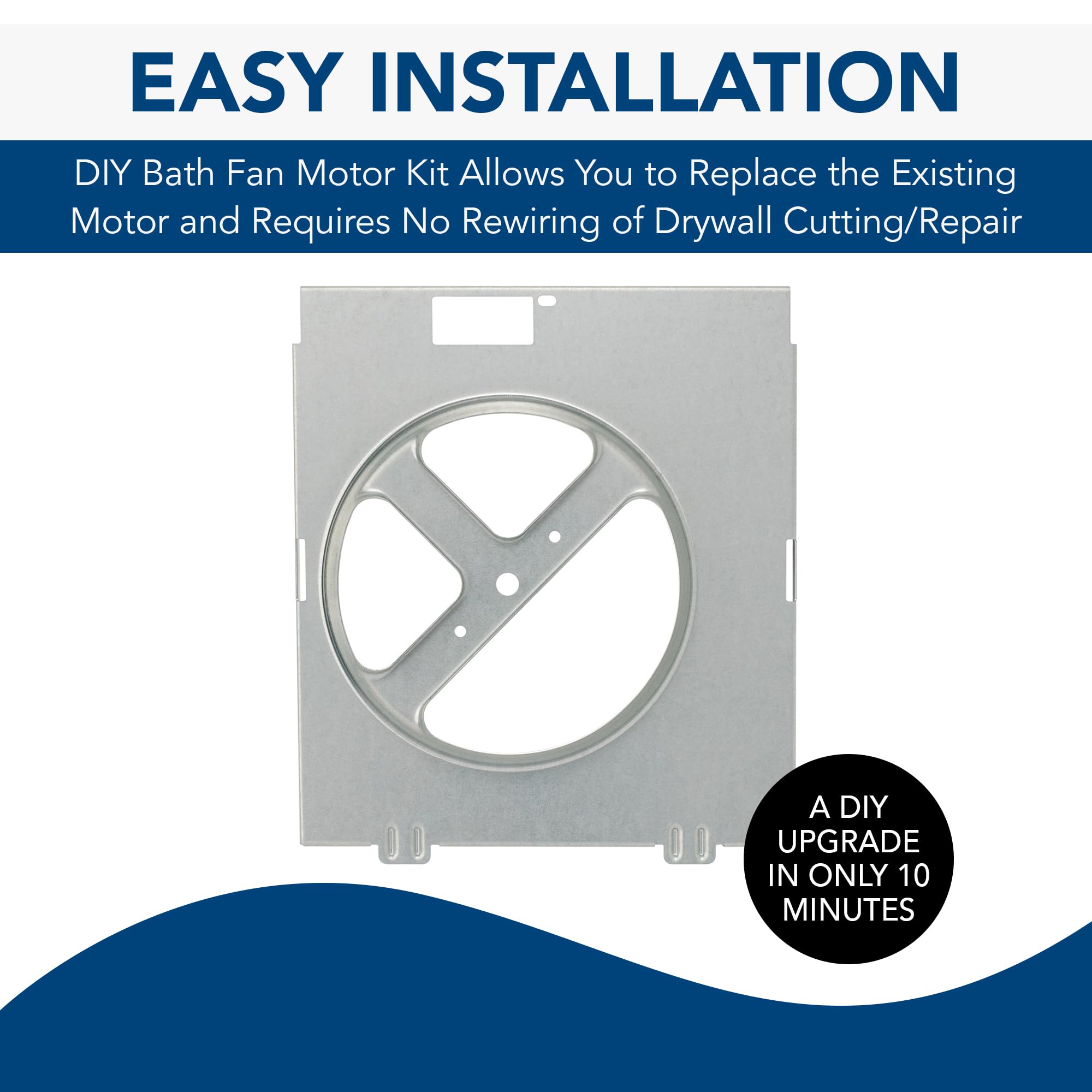 Broan-NuTone RE70BN Bathroom Exhaust Fan Motor Kit, 70 CFM, Easy DIY Replacement, Aluminium, Metal