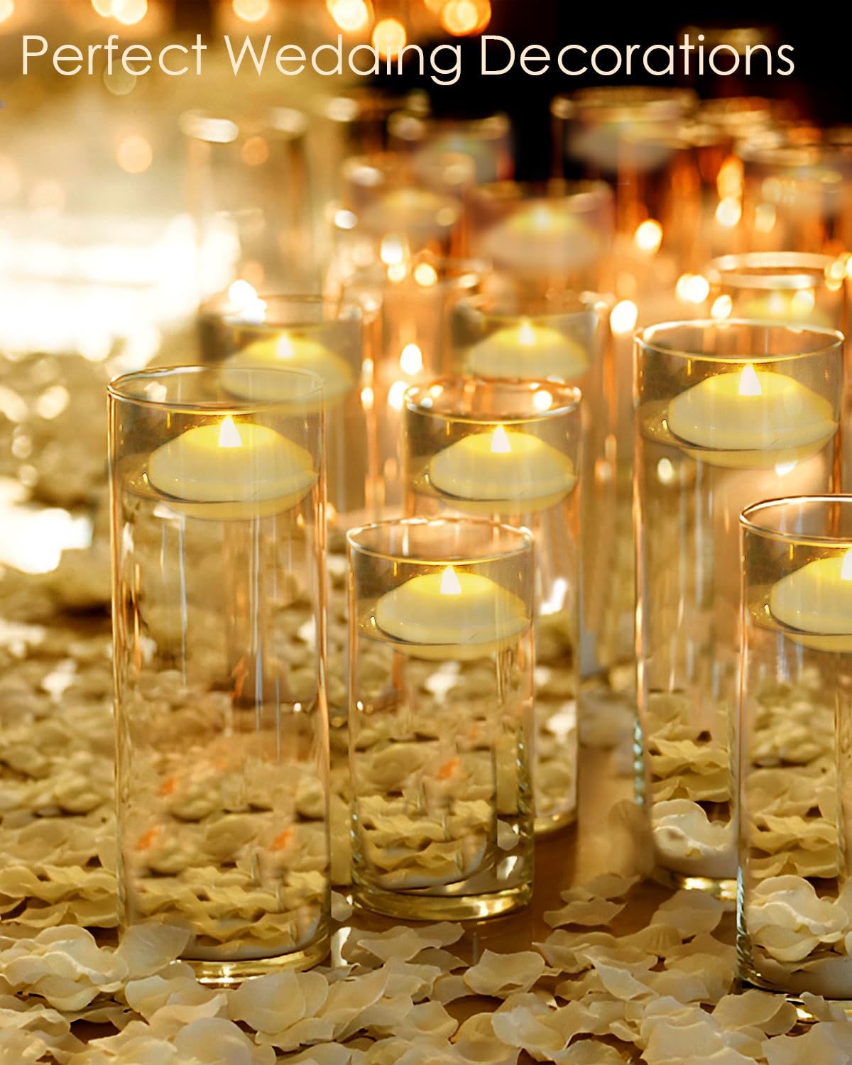 Ardux 12 Pcs Led Floating Candles   3 Inch Flameless Plastic Floating Tea Lights For Bathtub Swimming Pool Vase Centerpiece Deco