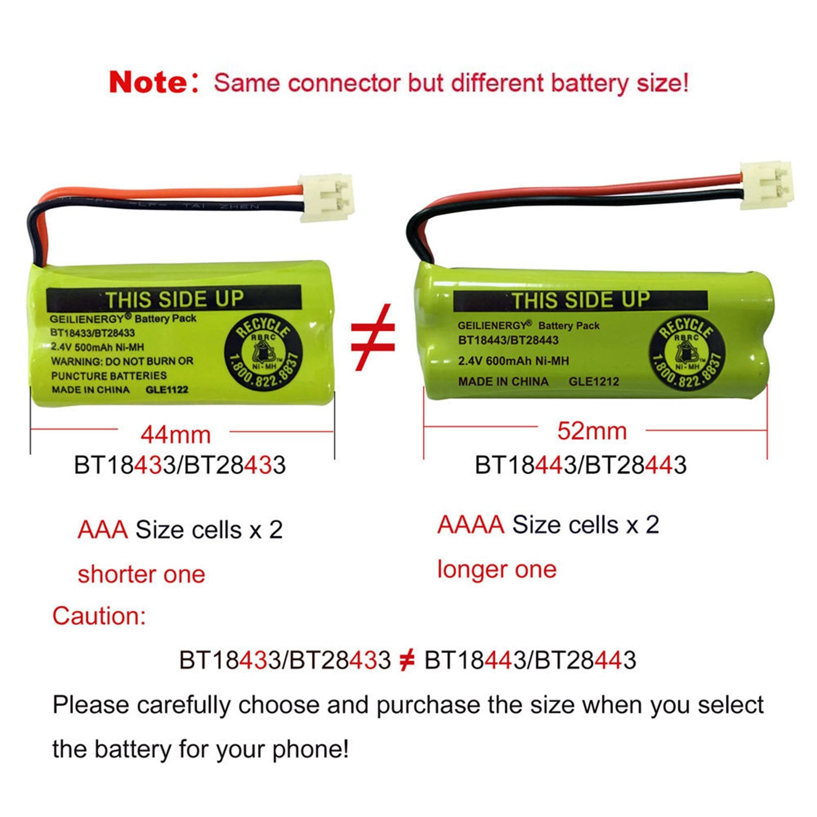 Baobian Bt18433/Bt28433 2.4V 550Mah Ni Mh Bt184342/Bt284342 Cordless Phone Battery Bt8000/Bt8001 Bt 6010 Bt 8300 Bt 1011 Bt 1018