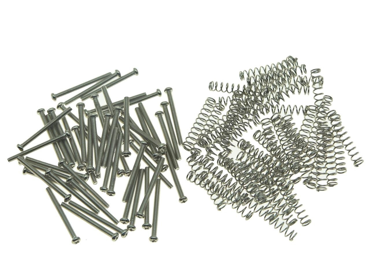 KAISH 50pcs American Thread Humbucker Pickup Height Screws Guitar Humbucker Pickup Screws with Springs for USA thread pickups Ni