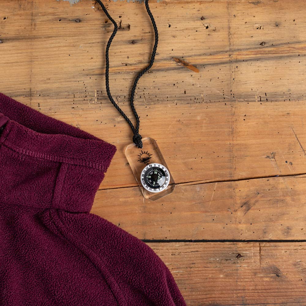 Sun Company Minicomp Ii - Mini Orienteering Compass With Rotating Bezel | Easy-To-Read Zipper Pull Compass For Jacket, Parka, Or
