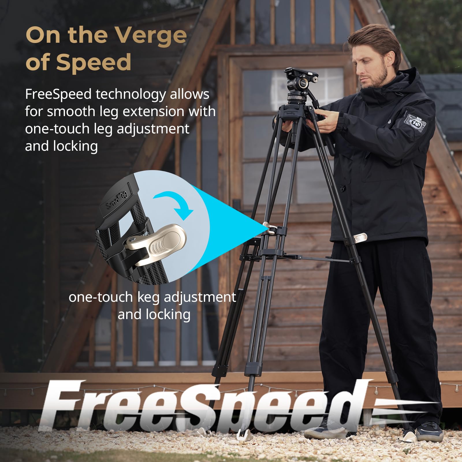 Smallrig Ad-Pro8 Freeblazer Counterbalance Carbon Fiber Video Tripod Kit, 77  Video Tripod With 6-Step Counterbalance, 4-Step Pa