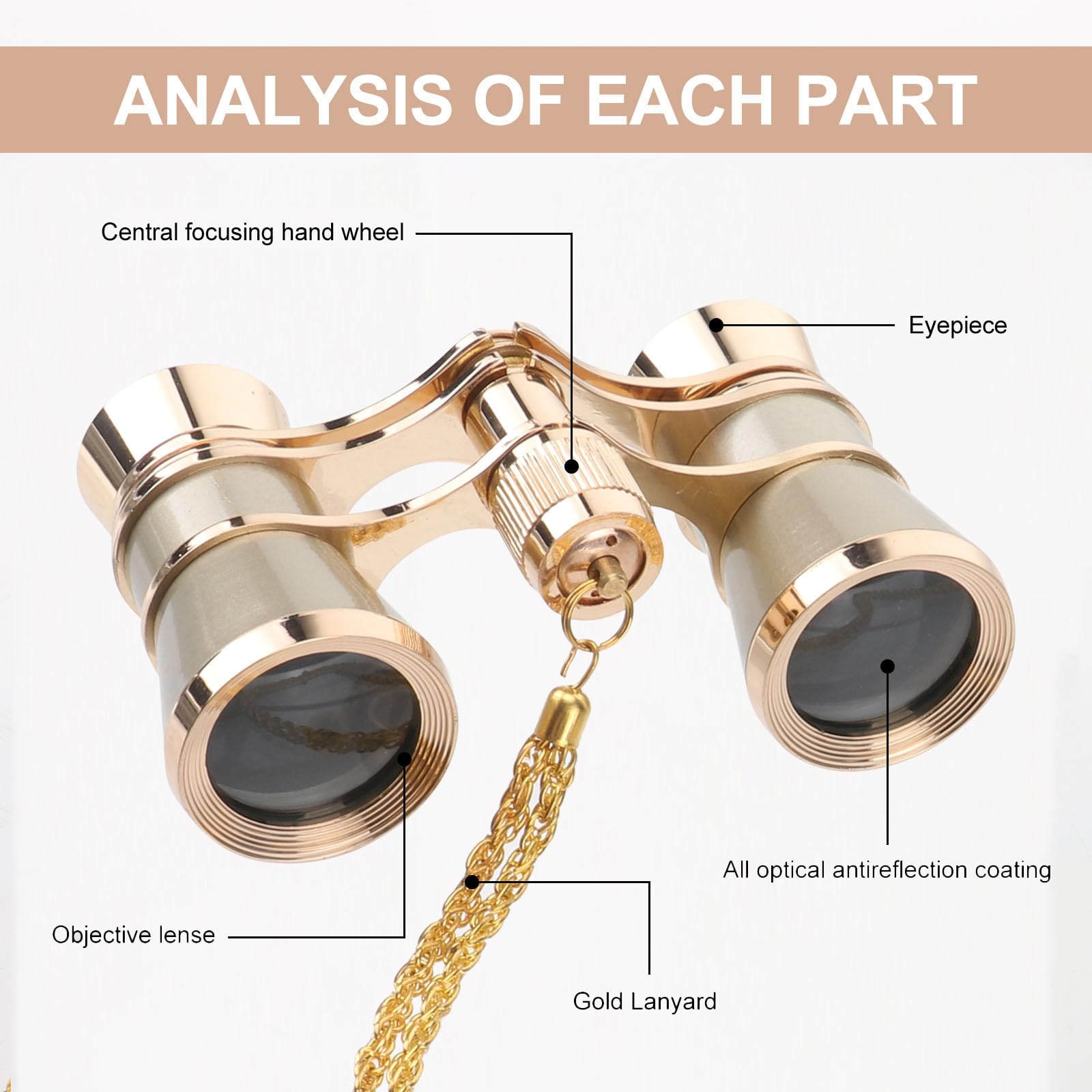 Opera Glasses 3X25 Theater Glasses With Necklace Retro Binocular Musical Concert Opera Binoculars For Adults Women