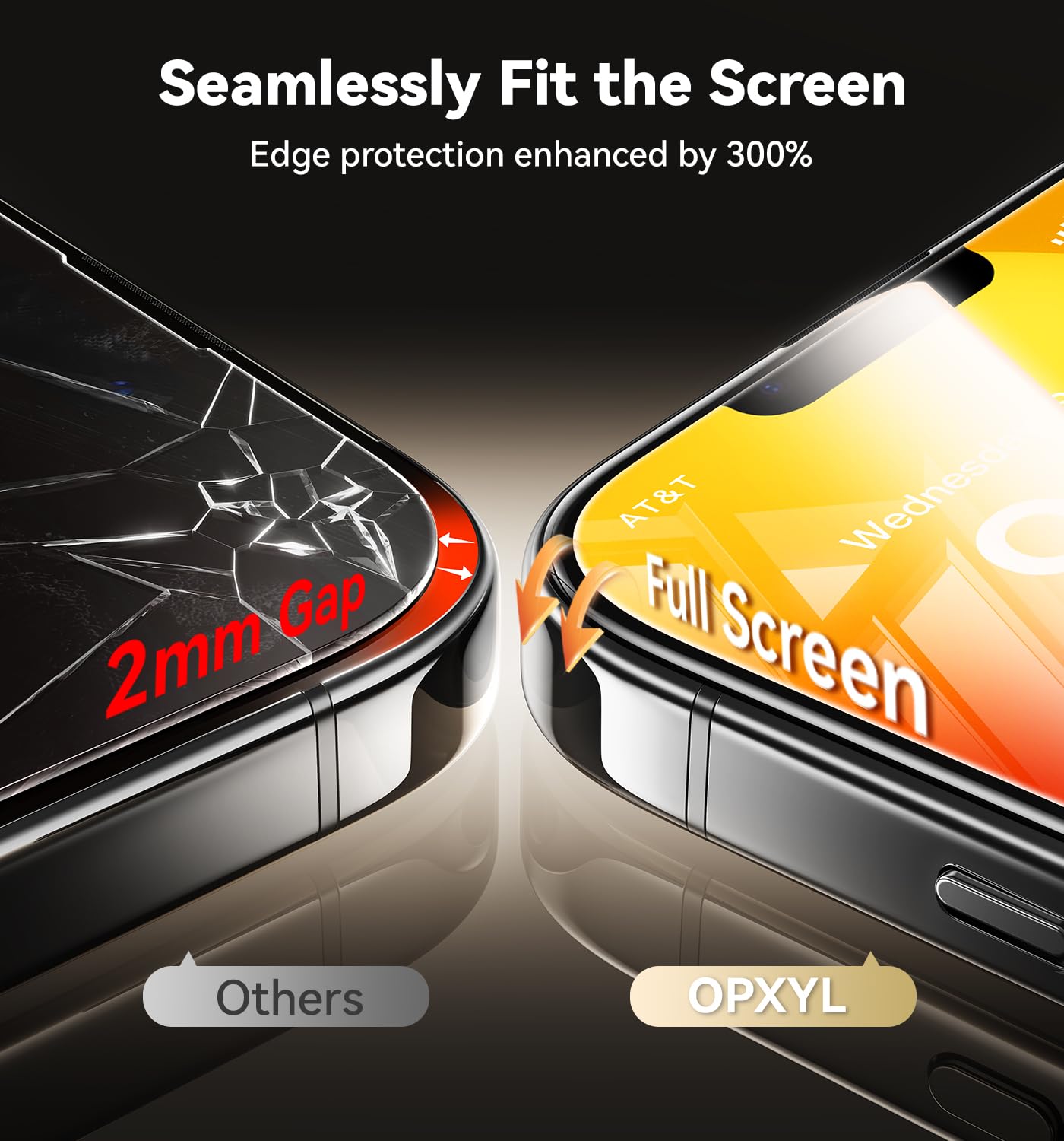 Opxyl Unbreakable 9H+ Glass For Iphone 13 Screen Protector [Military Grade Shatterproof][Full Coverage Protection] Hd Screen Pro