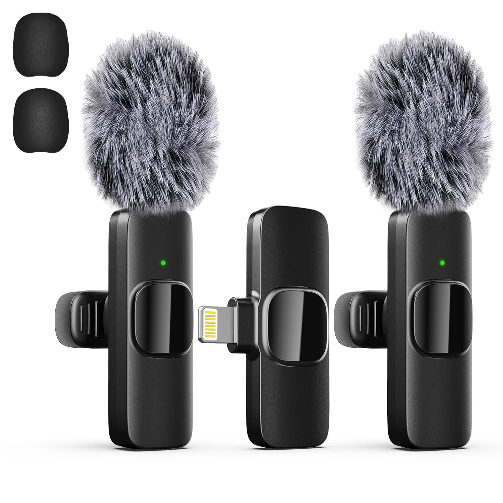 Professional Wireless Lavalier Lapel Microphone for iPhone, Mini Video Recording Mic for Interview Video Podcast Vlog YouTube & 
