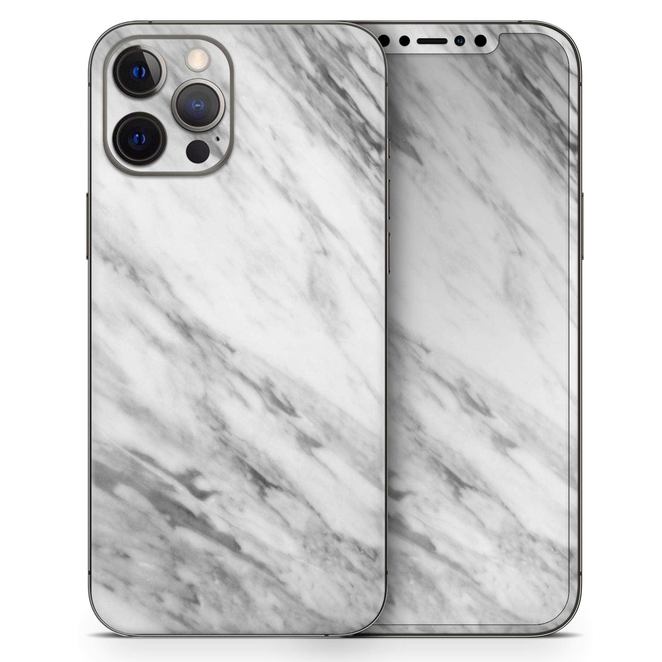 Design Skinz Full Body Skin Decal Wrap Kit Compatible With Iphone 12 Pro Max (Screen Trim & Back Skin)   Slate Marble Surface V1