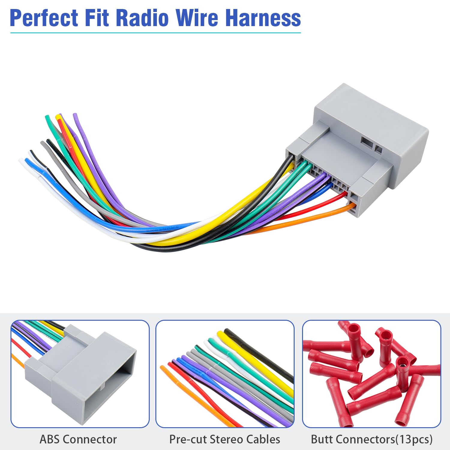 Jayubien 24Pin Radio Stereo Wiring Harness Compatible With 2010 2015 Honda Accord Odyssey Civic Pilot Crv Pilot, Fit For 2009 20