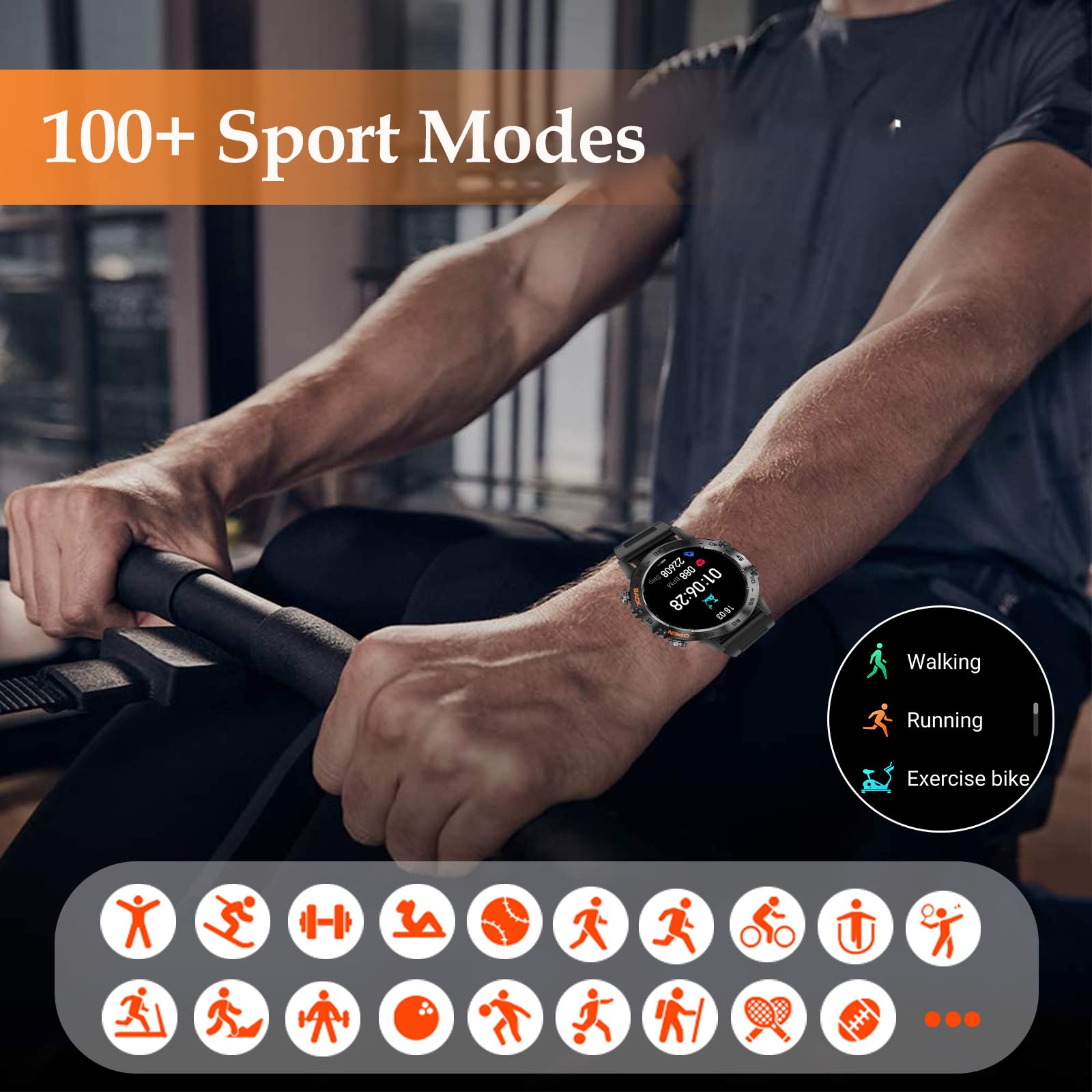 Sedsey Smart Watch For Men Fitness Tracker(Answer/Dial Call) Bluetooth Call 1.39 ' 'Hd Military Smartwatch Fitness Watch For And