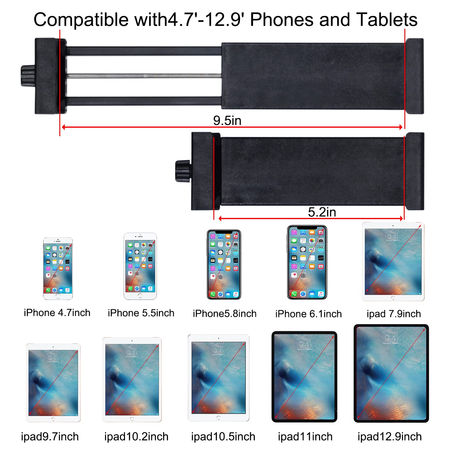 Teefeet Tablet Tripod 53 Inch Tripod For Ipad Aluminum Smartphone Tripod For Iphone Ipad Pro Camera Mobile Phone Lightweight Tra