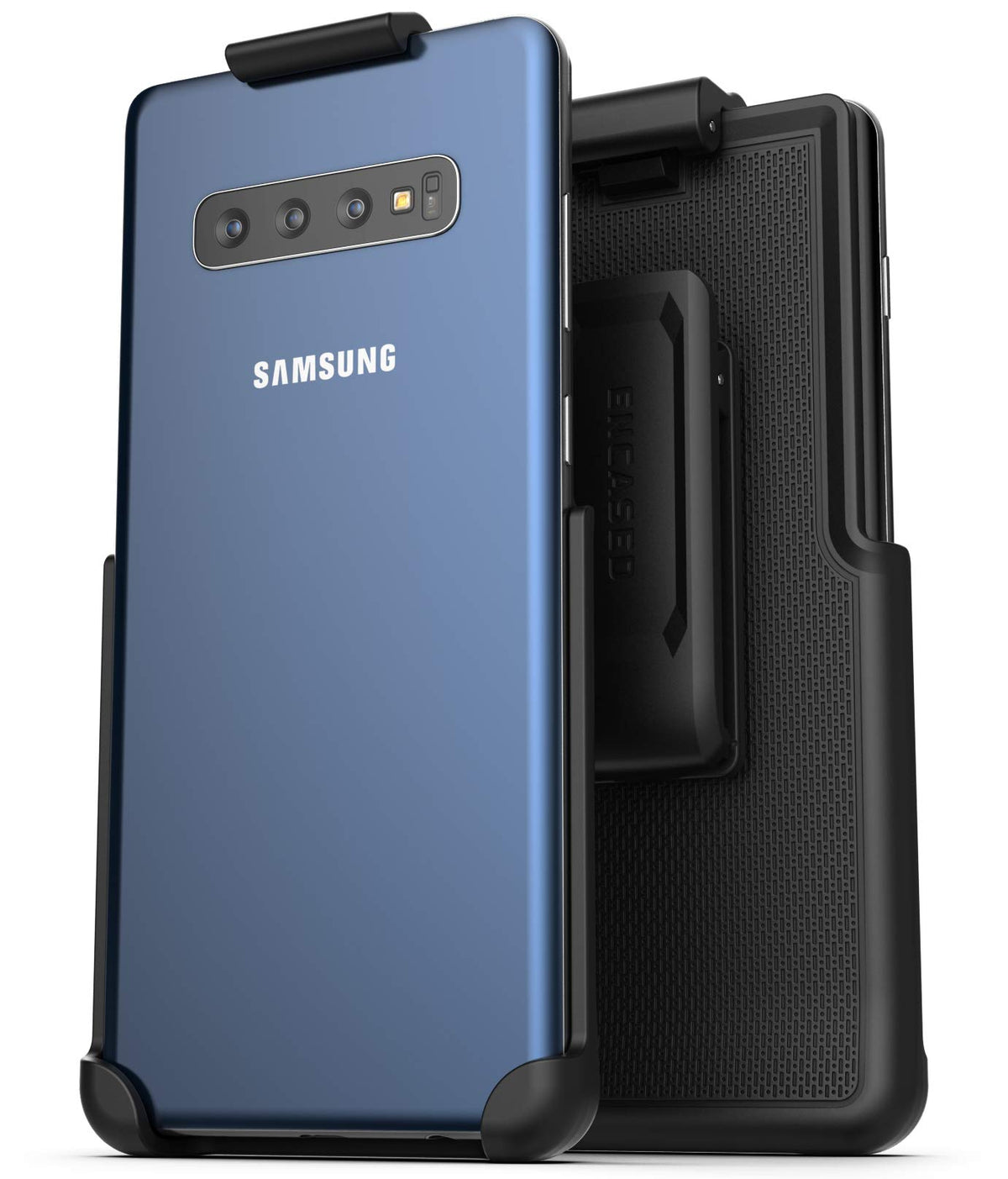 Encased Galaxy S10 Holster Clip (Clipmate) Secure Fit Rotating Belt Clip (Case Free Design) Black
