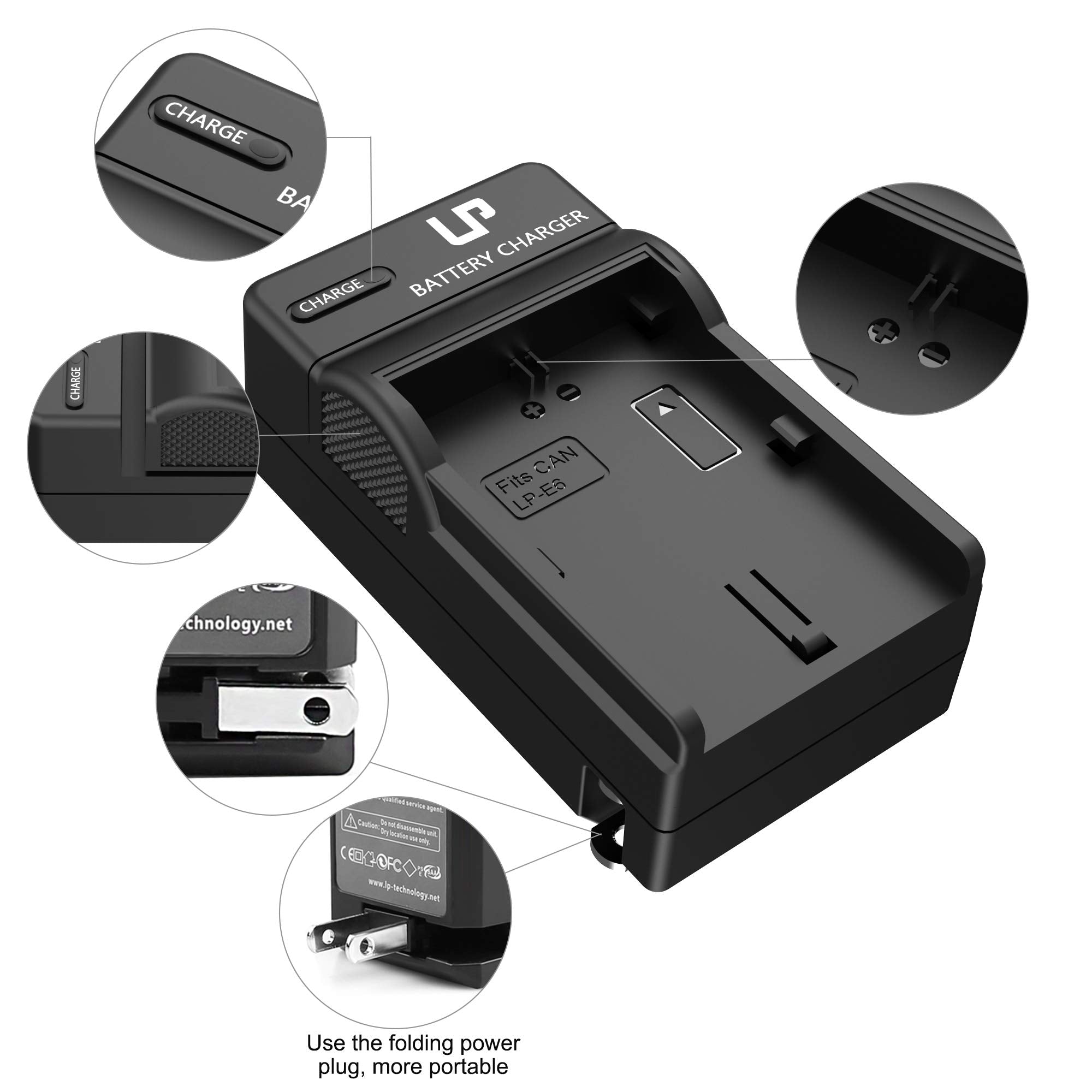 Lp Lp E6 Lp E6N Battery Charger, Charger Compatible With Canon Eos 90D, 80D, 70D, 60D, 60Da, 7D Mark Ii, 7D, 6D Mark Ii, 6D, 5D