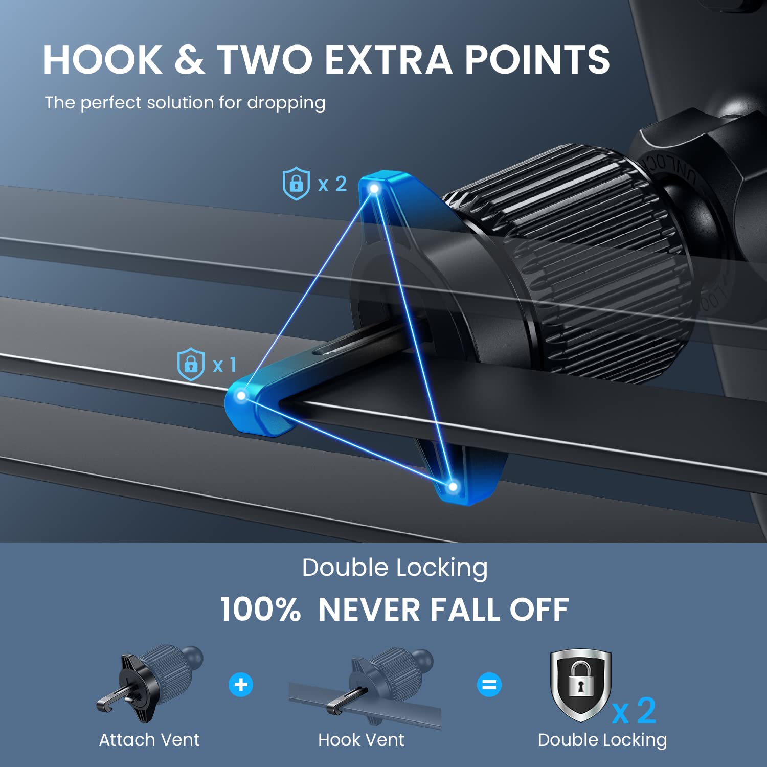 Car Phone Holder Vent [ Metal Clip] Phone Holders For Your Car Hands Free Universal Air Vent Cell Phone Car Mount Fit For Iphone