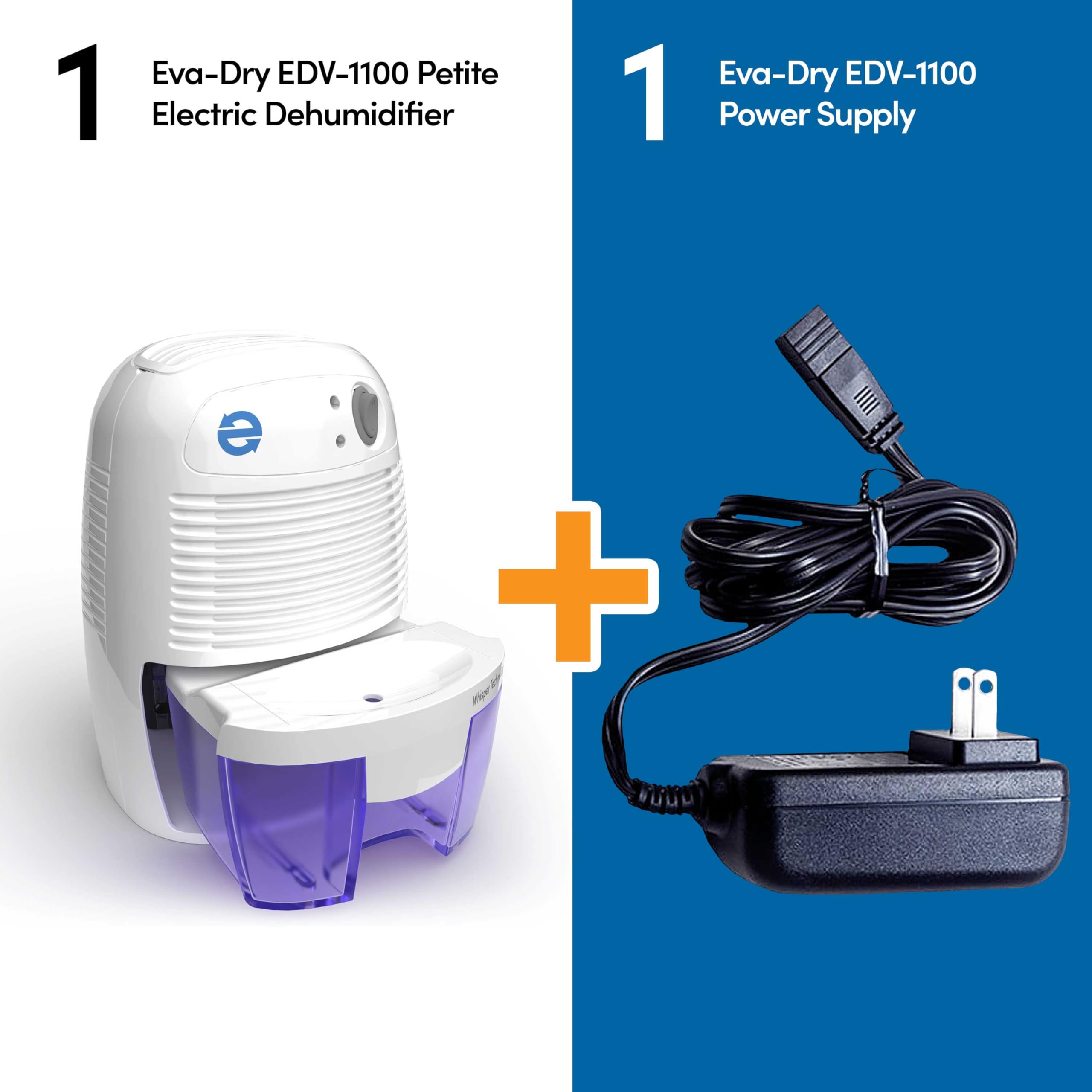 Whisper Quiet Eva Dry Edv 1100 16 Oz Dehumidifier With Auto Shut Off For Home, Bedroom 1100 Cubic Feet (225 Sq. Ft), Bathroom, K