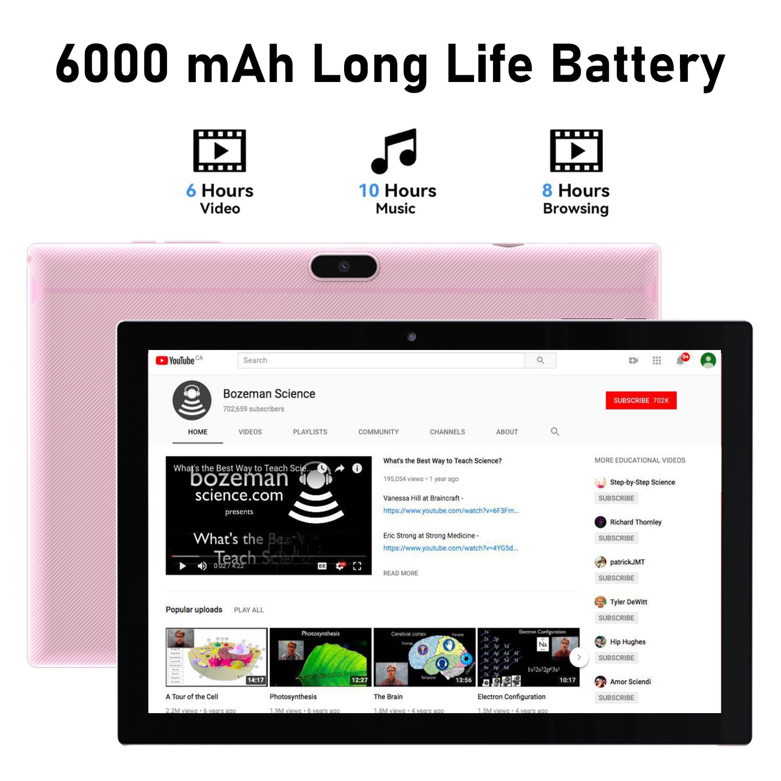 Byandby 2024 Newest Android 12 Tables 10 Inch, 2 In 1 Tablet, Quad Core Processor, 64Gb+4Gb+1Tb Expandable, Wi Fi, Bt, Dual Came