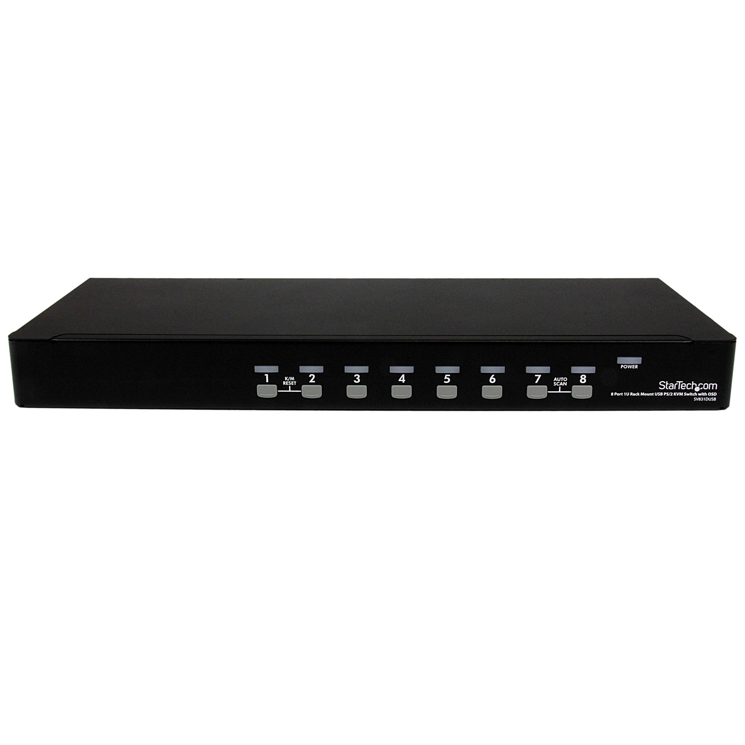 Startech.Com 8 Port Vga Kvm Switch   1U Rack Mount   Usb Ps/2 Kvm Switch With Osd   1920 X 1440 @60Hz   Kvm Video Switch (Sv831D