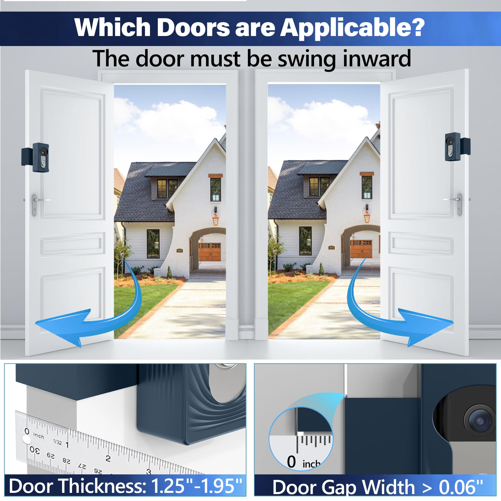 Wireless Video Doorbell Mount For Ring/Blink/Eufy, Compatible With Ring 4/3/2/1, No Drill Anti Theft Camera Mount, Camera Holder