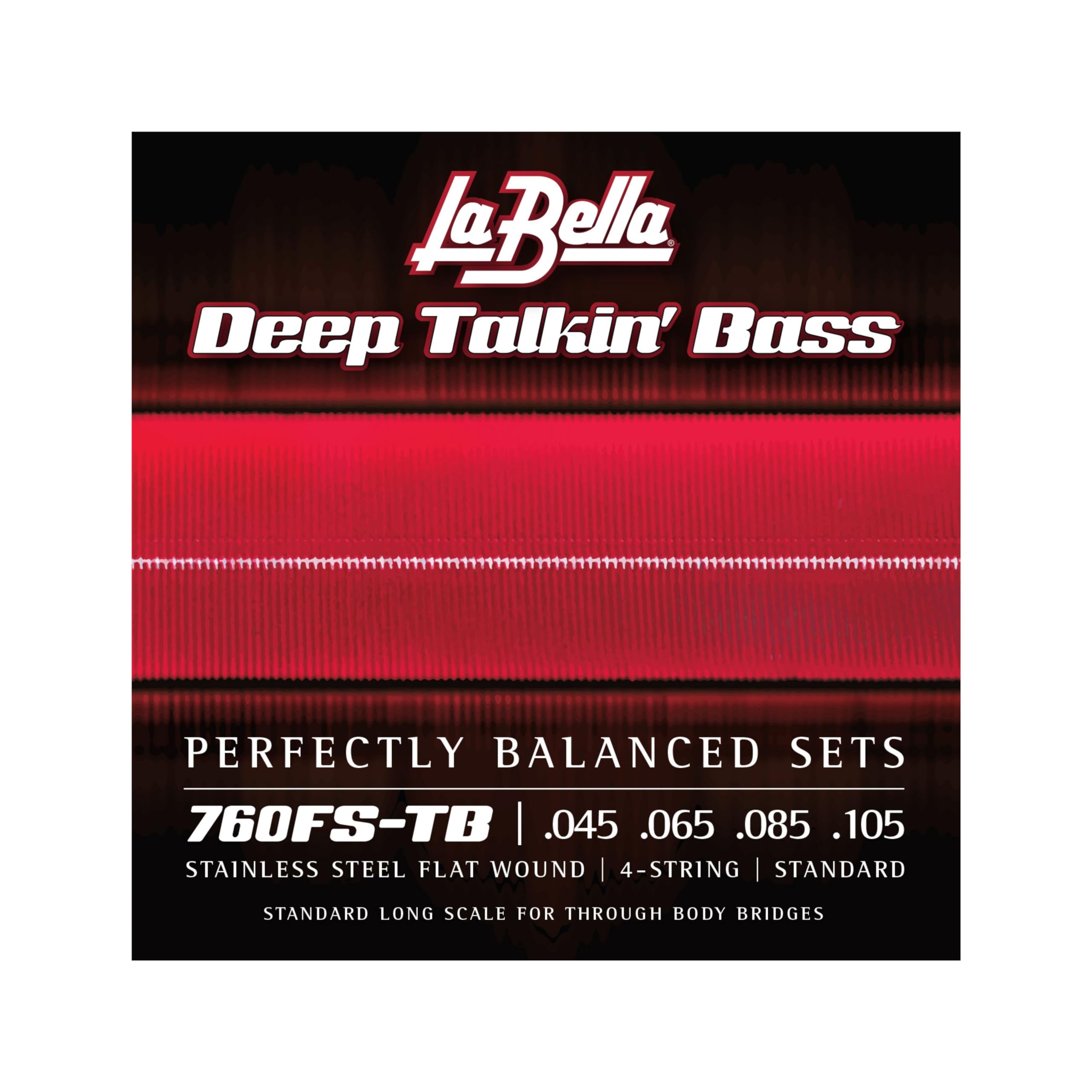 La Bella 760Fs Tb Deep Talkin' Bass Stainless Steel Flat Wound  Standard Long Scale Through Body Bass Guitar String 45 105