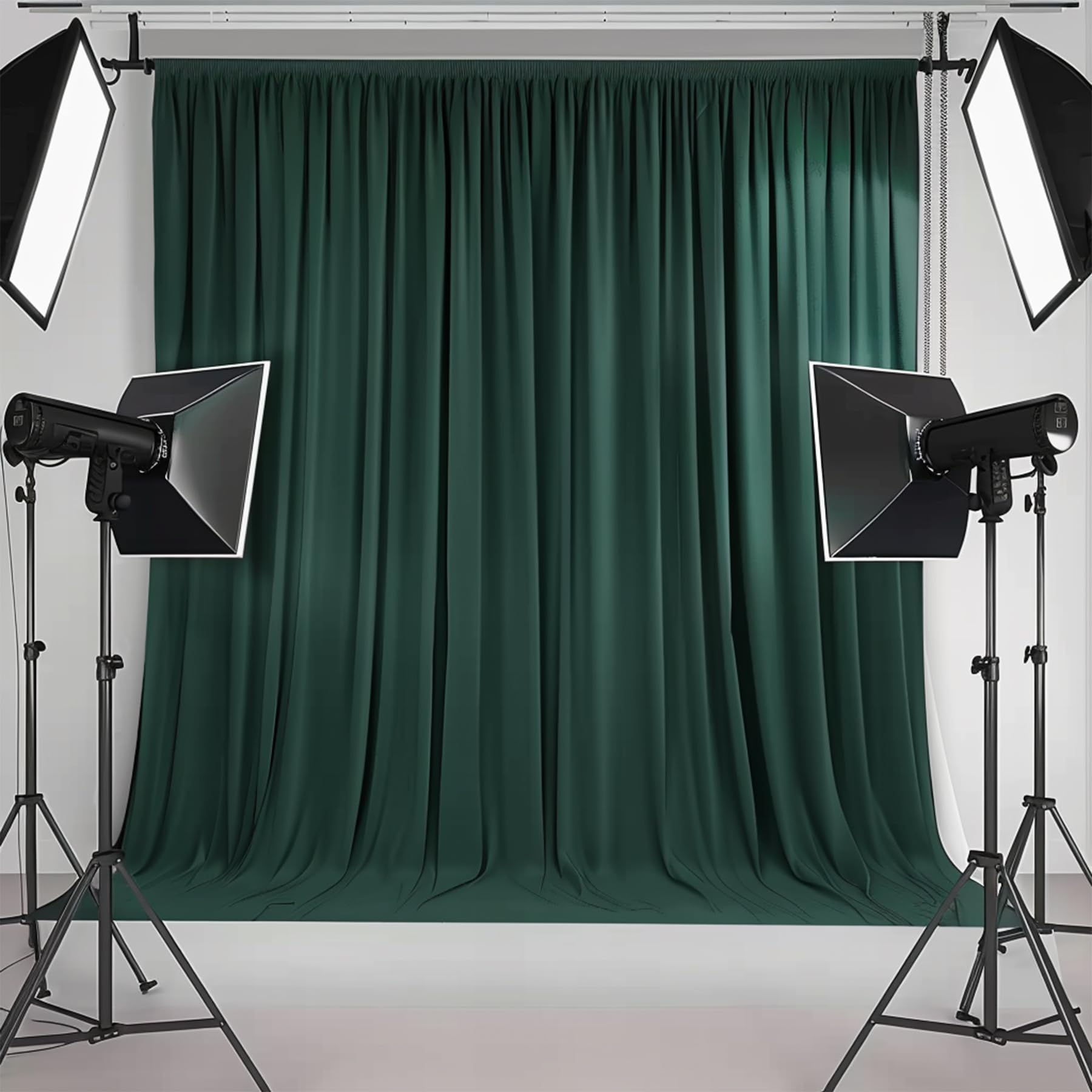 10X10Ft Blackish Green Backdrop Curtain For Wedding Parties Baby Shower Curtain Backdrop For Birthday Party Background Decoratio