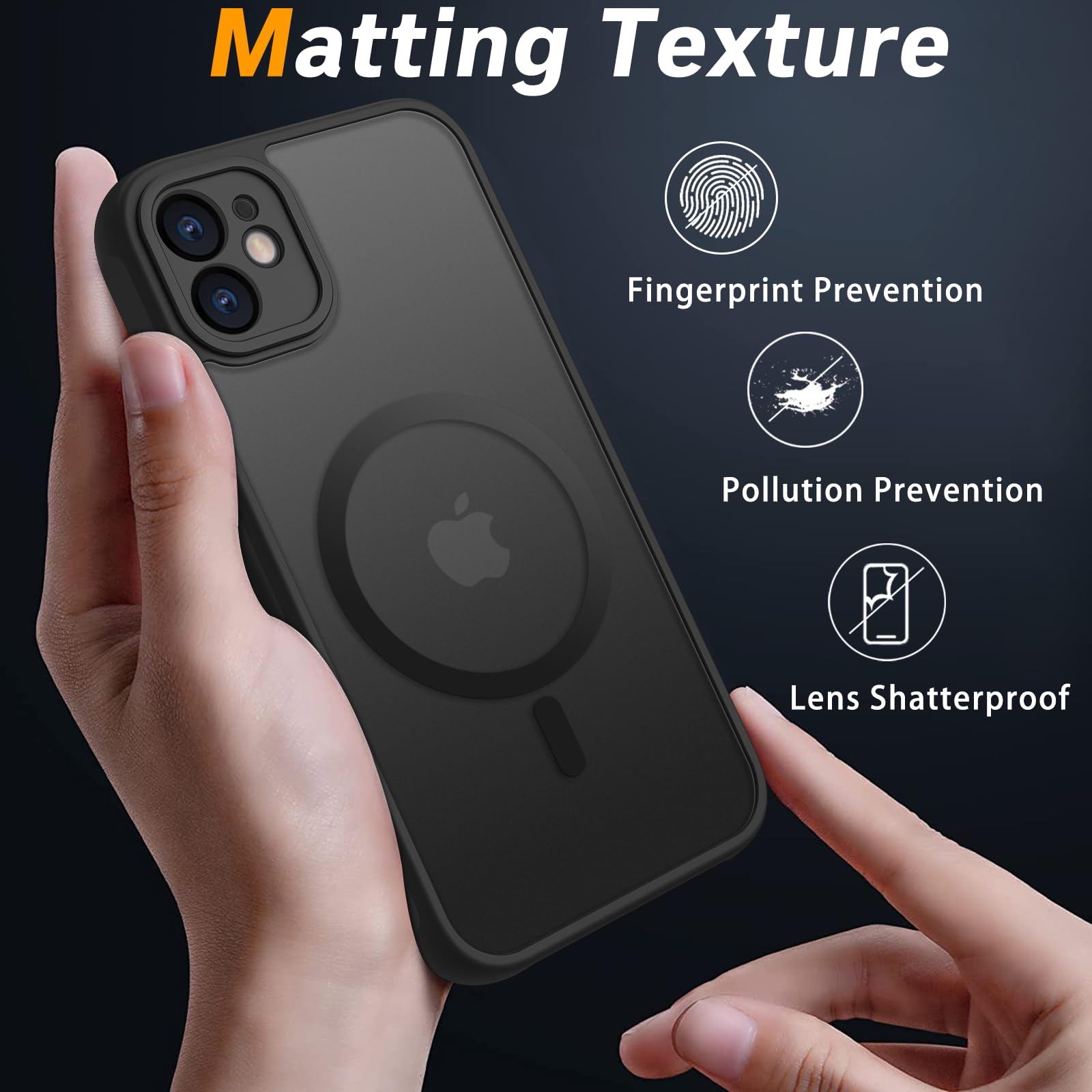 Pinlisheng Magnetic For Iphone 12 Mini Case,Compatible With Magsafe,Military Grade Drop Tested, Shockproof Matte Translucent Har