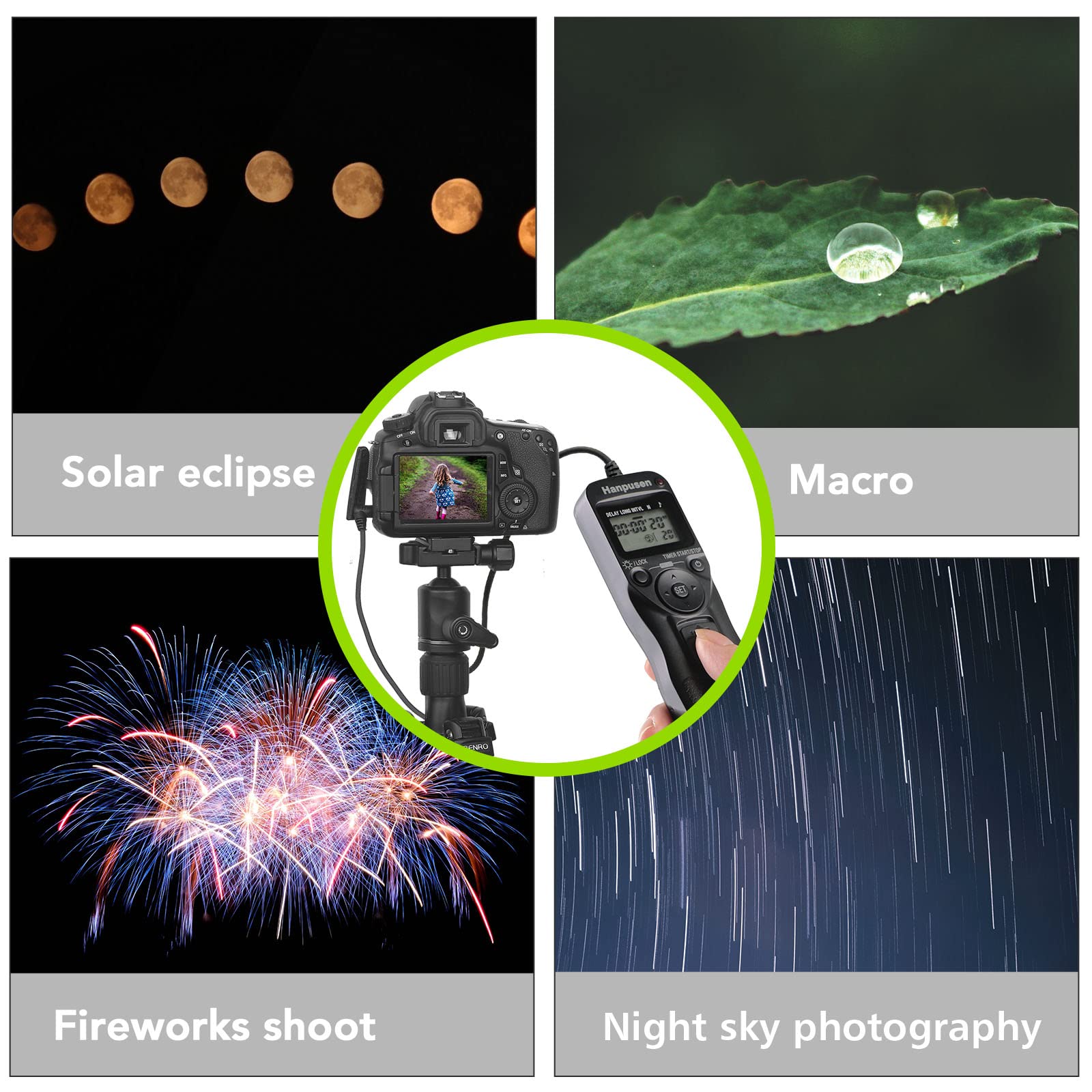 Hanpusen Camera Timer Remote Shutter Release Intervalometer For Sony Ilce 1, 9, 9M2, 7, 7M2, 7M3, 7M3K, 7R, 7Rm2, 7Rm3, 7Rm4, 7S