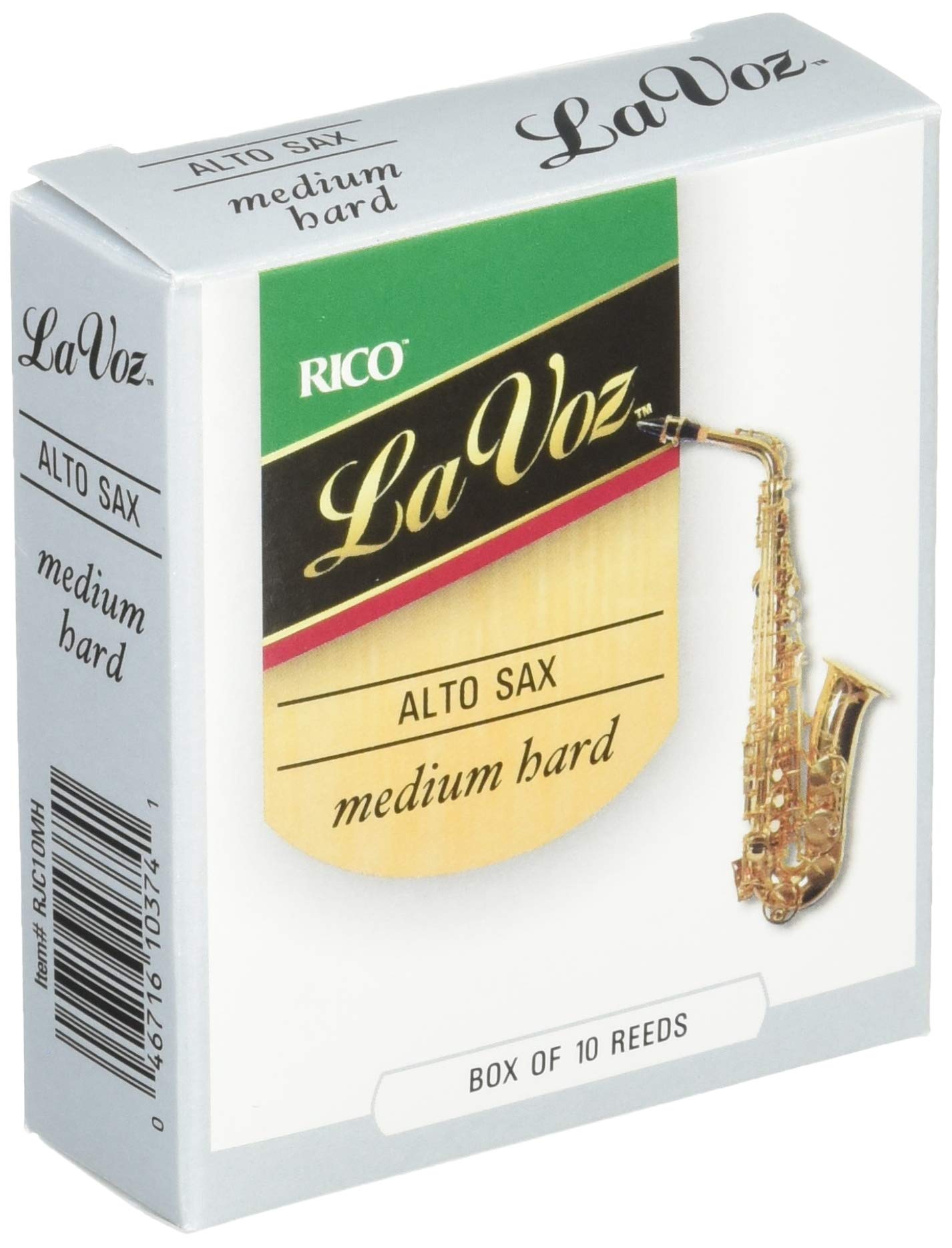 D'Addario La Voz Alto Sax Reeds   Alto Saxophone Reeds   Rjc10Mh   Unfiled Cut   Medium Hard   10 Pack
