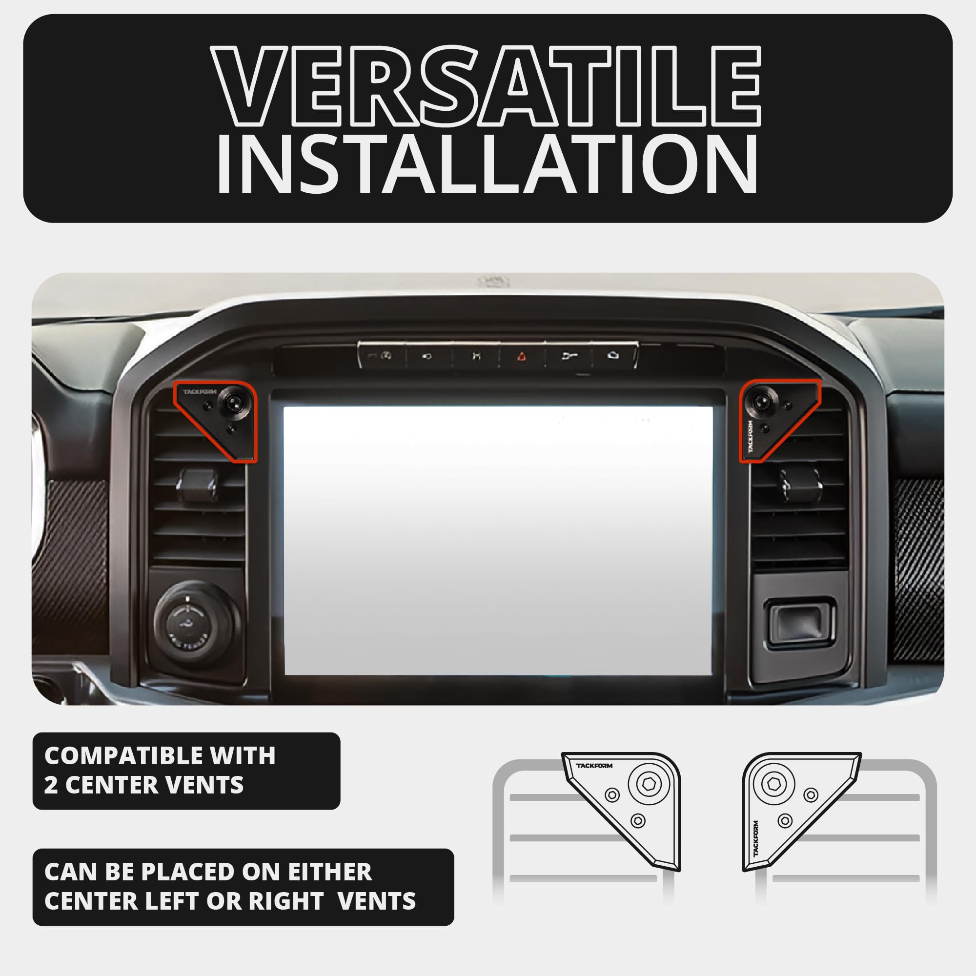 Tackform Link Vent Mount Magnetic Phone Holder - Compatible With '21-'25 Ford F150 & Raptor, '23-'25 Ford Super Duty | Aluminum