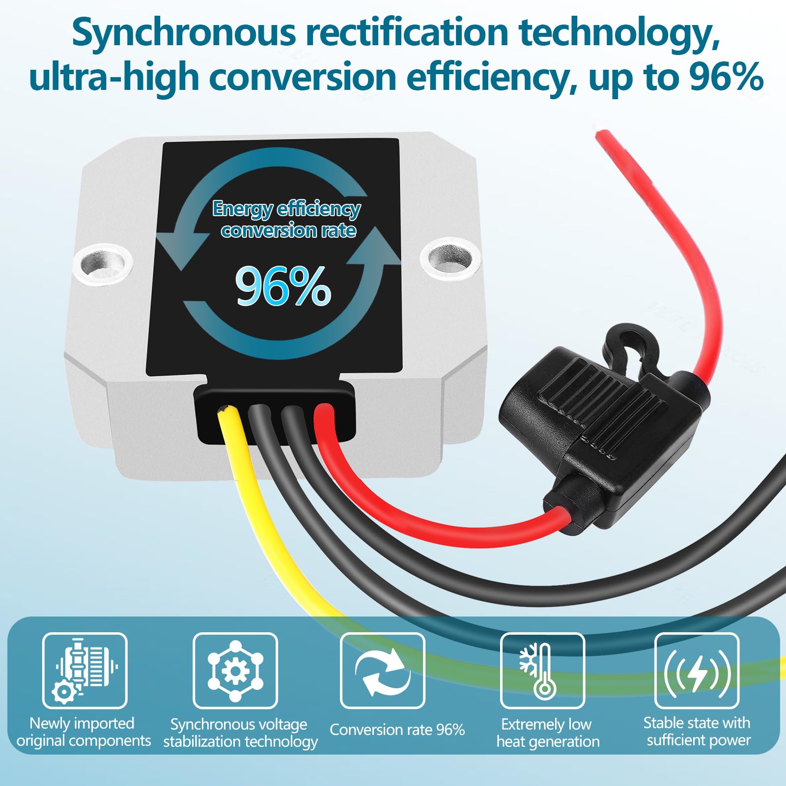 Dc Dc 9Ow 10A 9V Step Down Converter 12V 24V To 9V Power Transformer Converter With Fuse, Waterproof Voltage Regulator