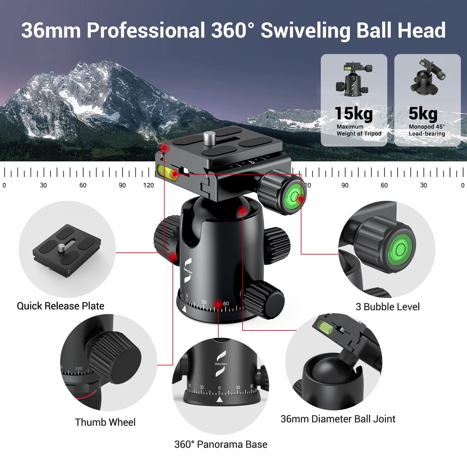 Smallrig Ct 20 Camera Tripod, 78.7'' Foldable Aluminum Tripod & Monopod, 360Ball Head Detachable And Quick Release Plate, Payloa