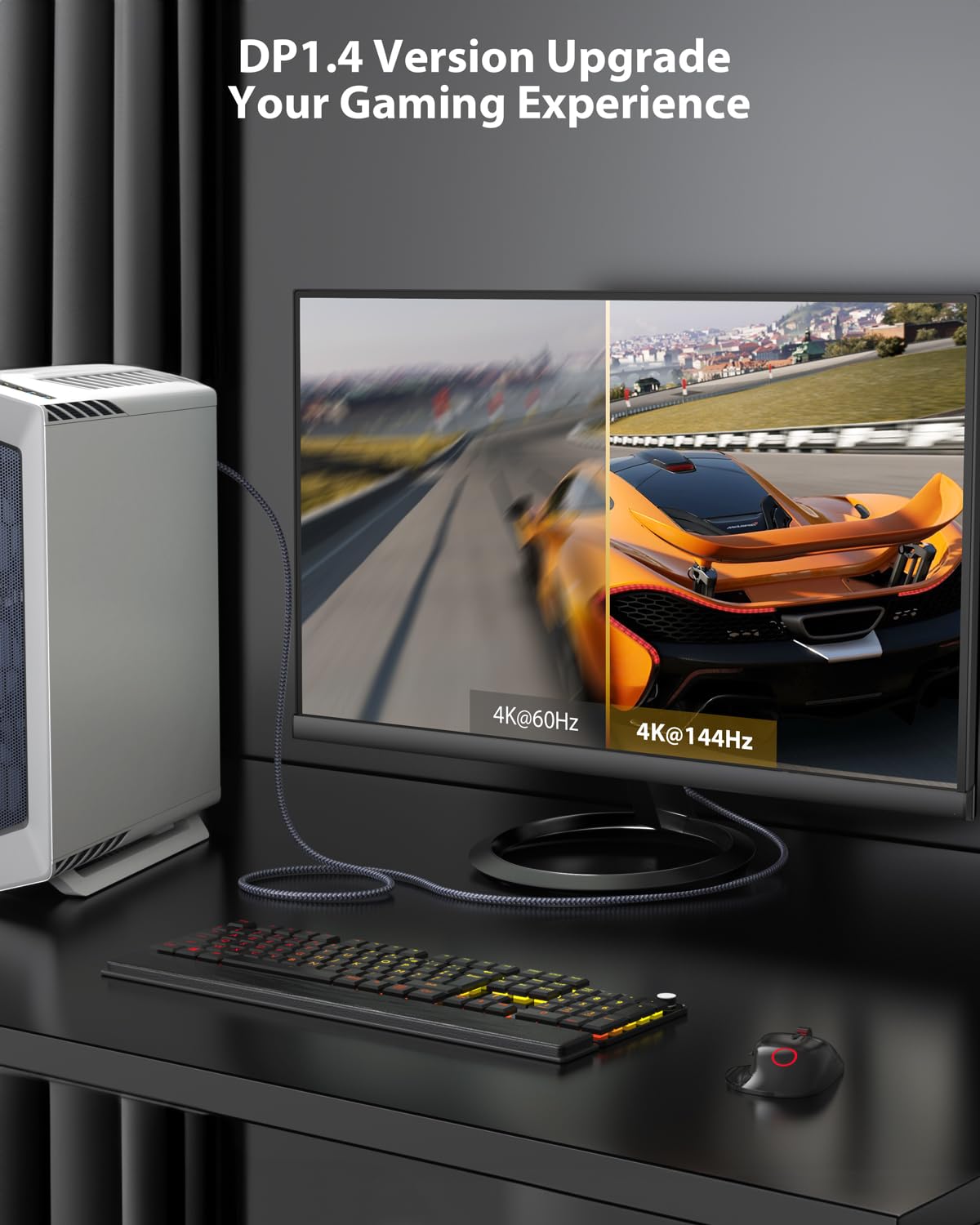 Maxonar Usb C To Displayport, 8K 60Hz Type C To Dp Cable 10Ft/3M (4K 60Hz 144Hz 120Hz 2K 240Hz) 32.4Gbps 1.4 Hbr3 Alt Mode Video