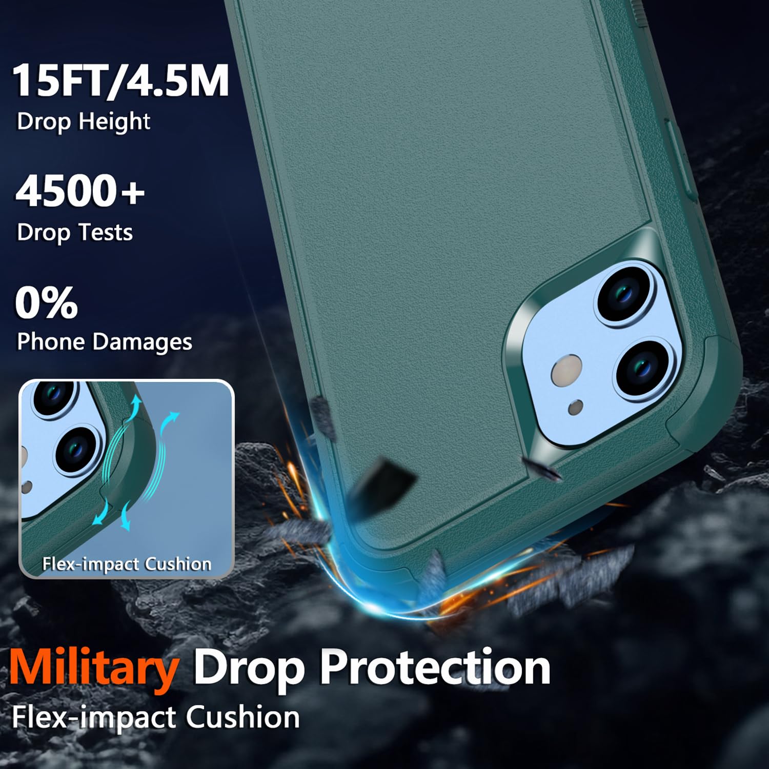 Diverbox For Iphone 11 Phone Case,Iphone 11 Magnetic Case [With Screen Protector & Camera Lens Protector ] Heavy Duty Phone Case