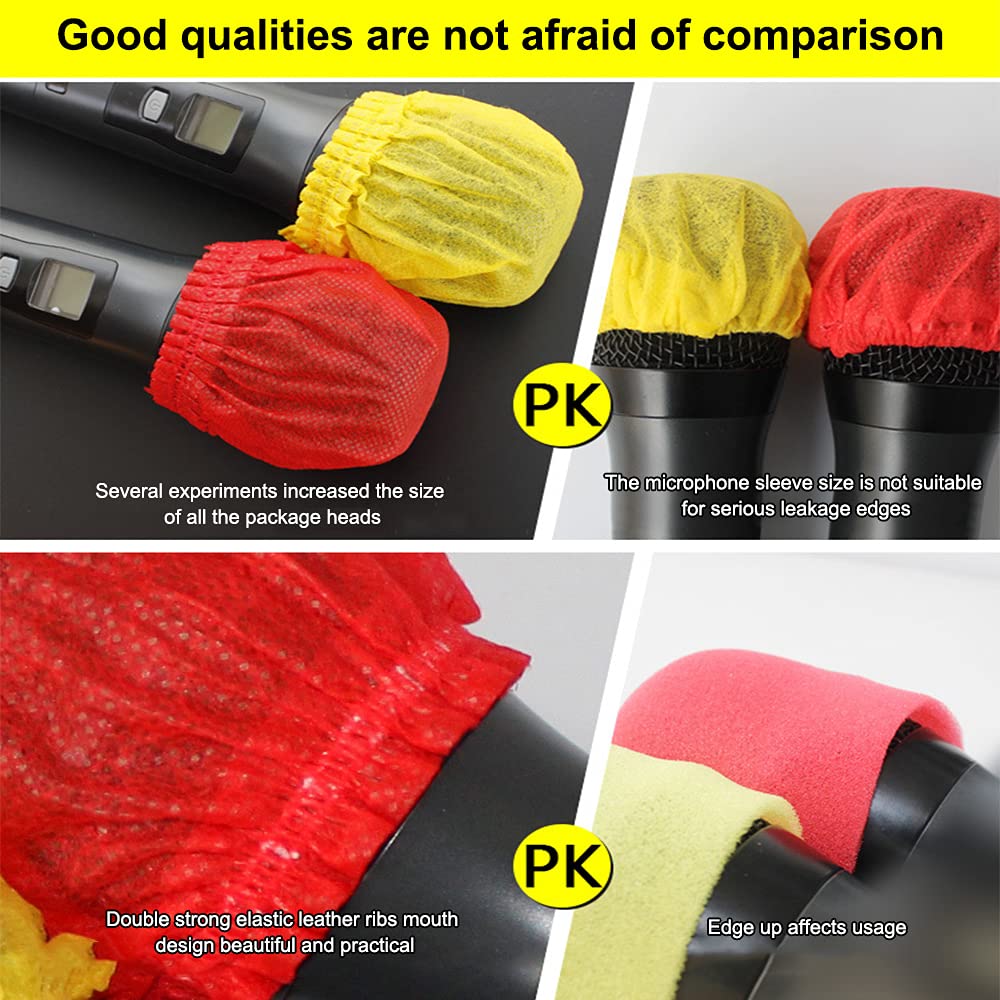 Disposable Microphone Cover, Non Woven Handheld Microphone Windscreen With Elastic Band, Clean And No Odor Mic Covers For Ktv, I