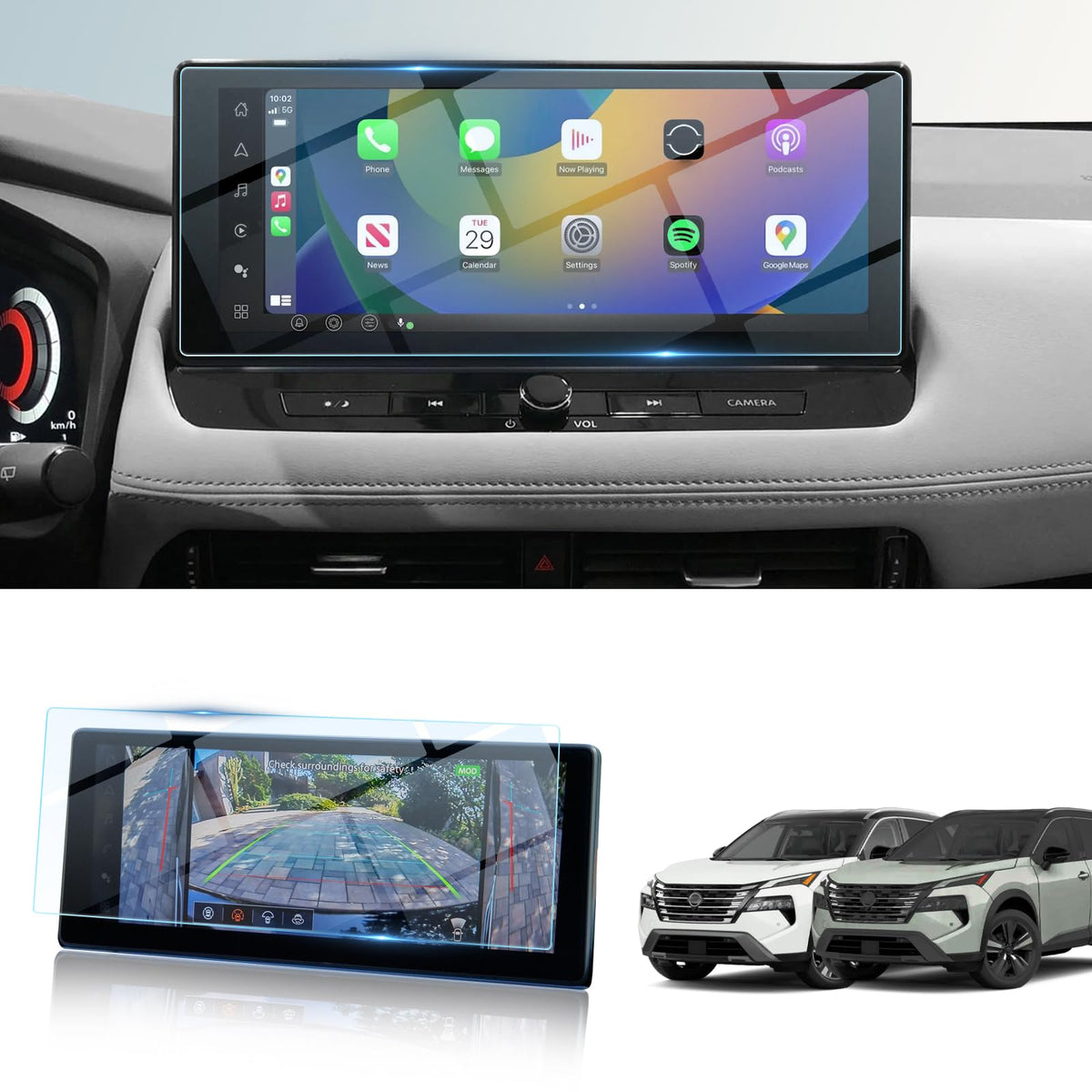 Bibibo For 2024 2025 Nissan Rogue Screen Protector 2024 2025 Nissan Rogue (Sl/Platinum)12.3' Display Nissan Rogue 2024 Tempered Glass Anti-Glare Scratch Ultra-Clear 2024 Nissan Rogue Accessories 2024 2025